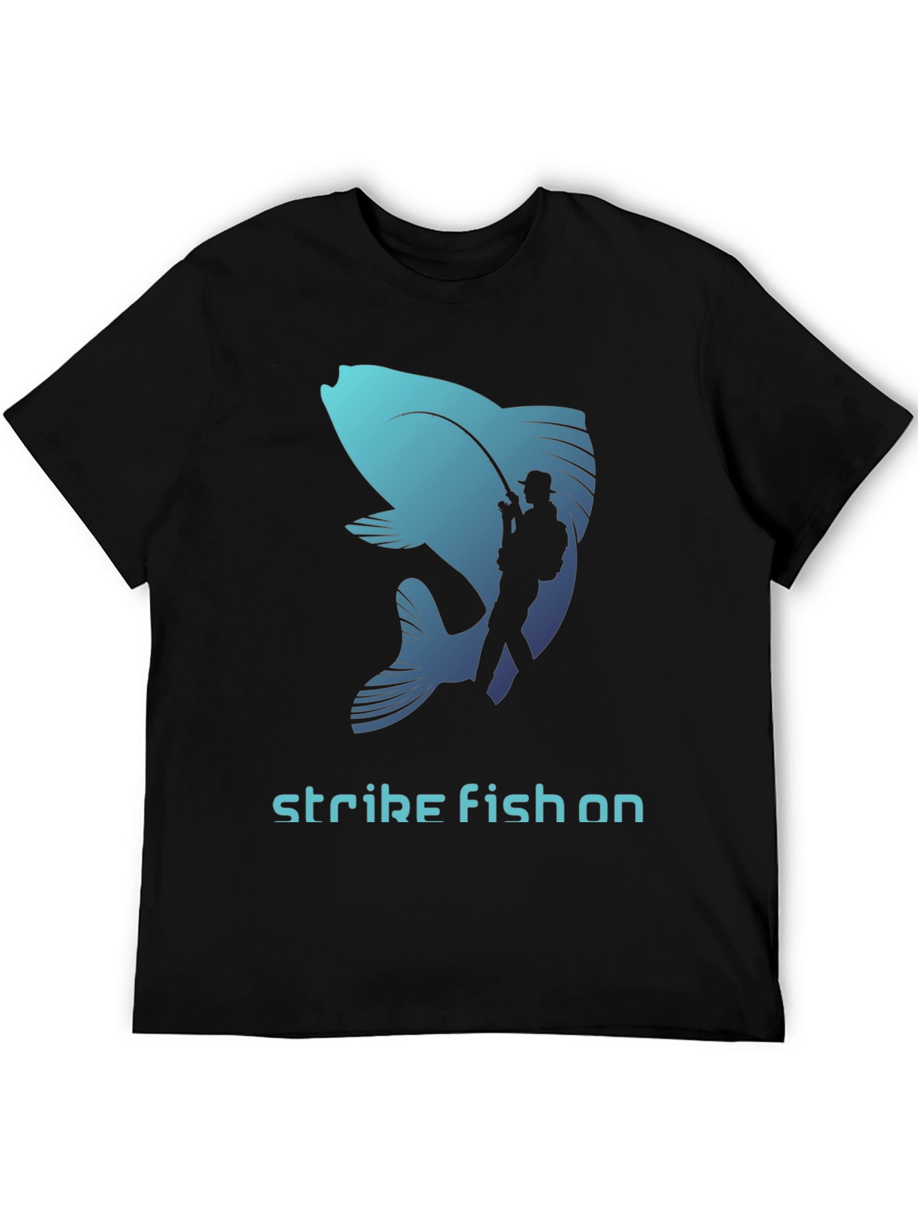 Strike Fish On T-Shirt - Fishing Lover Tee