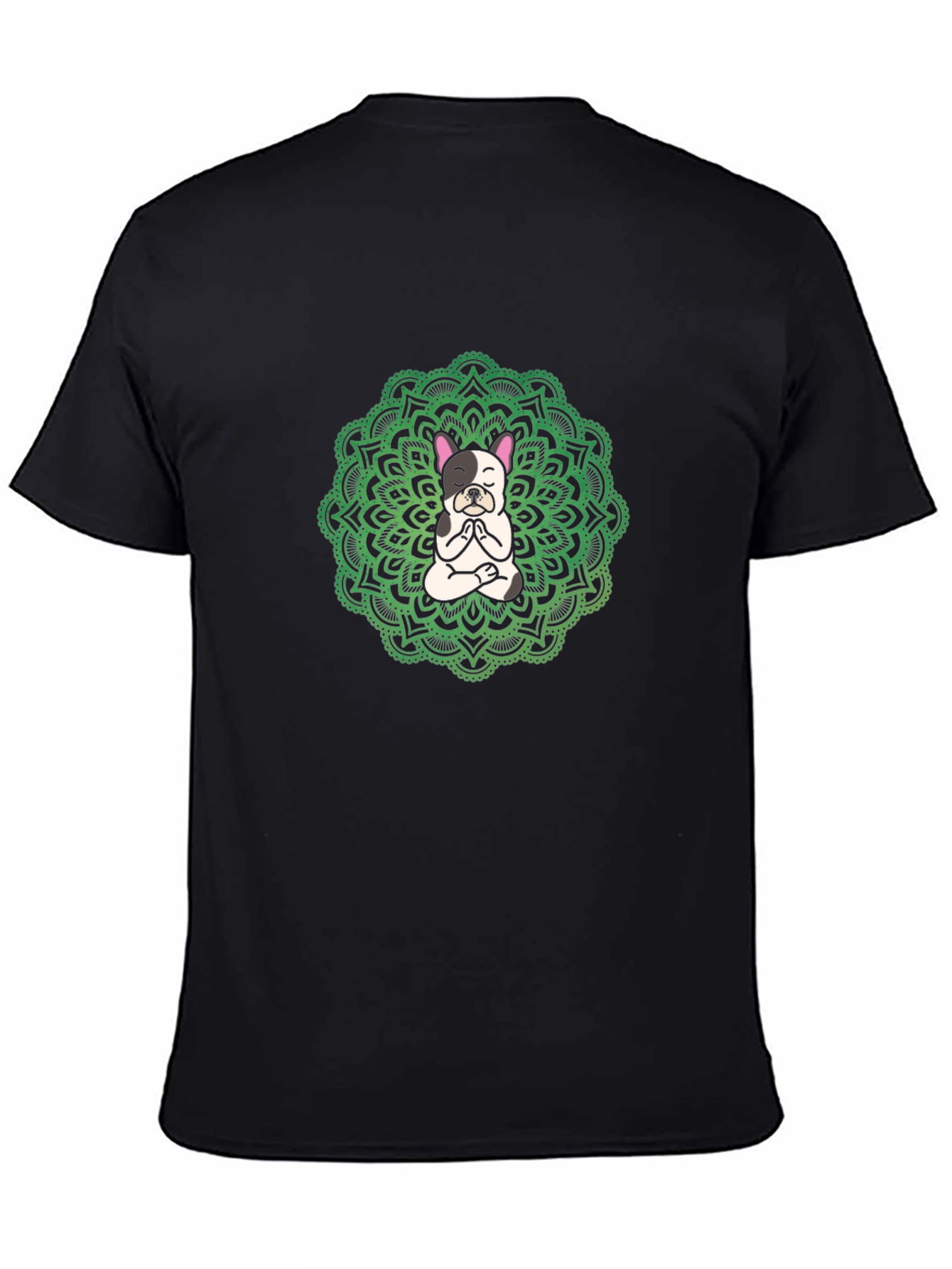 Yoga Dog Mandala Black T-Shirt