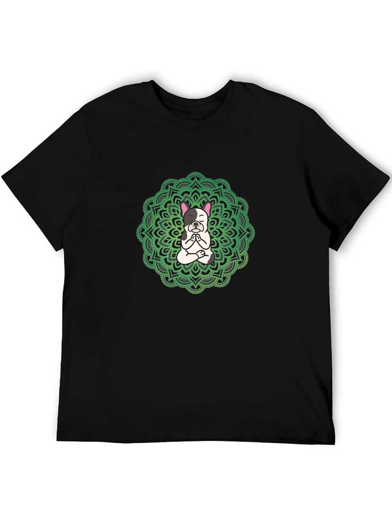Yoga Dog Mandala Black T-Shirt