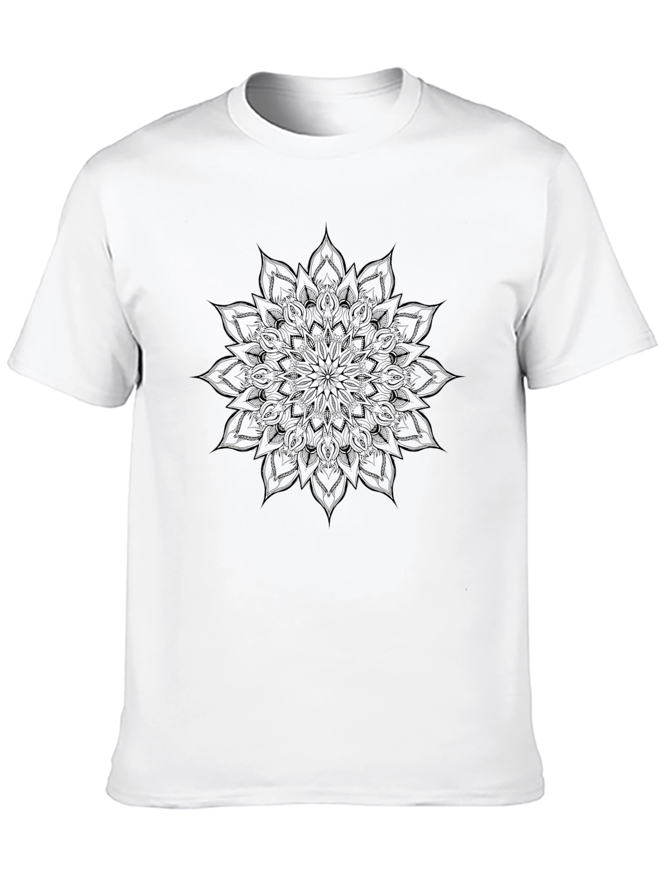 Mens Black Mandala Graphic Tee