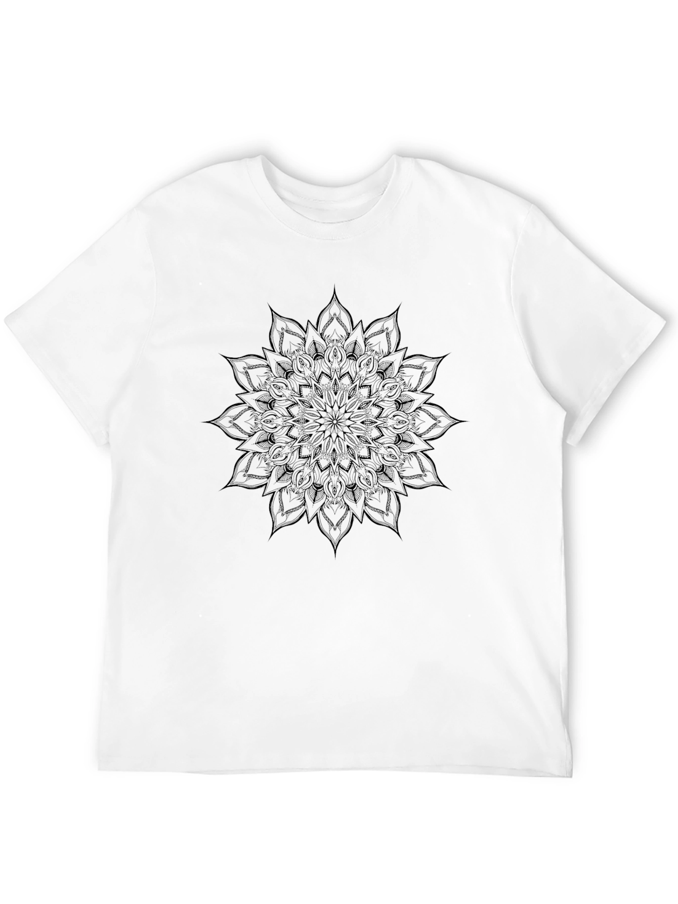 Mens Black Mandala Graphic Tee