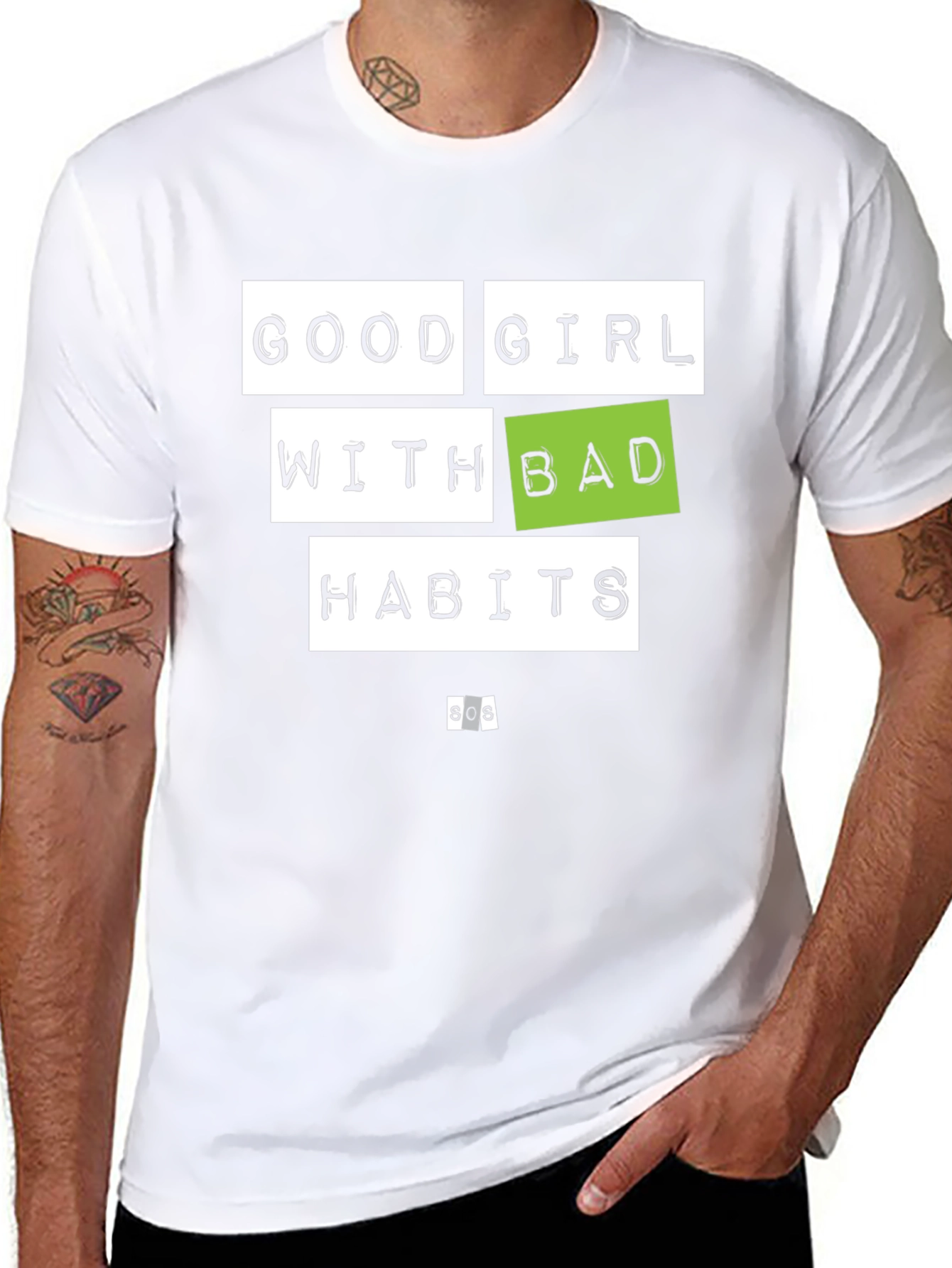 Good Girl Bad Habits Black Graphic T-Shirt