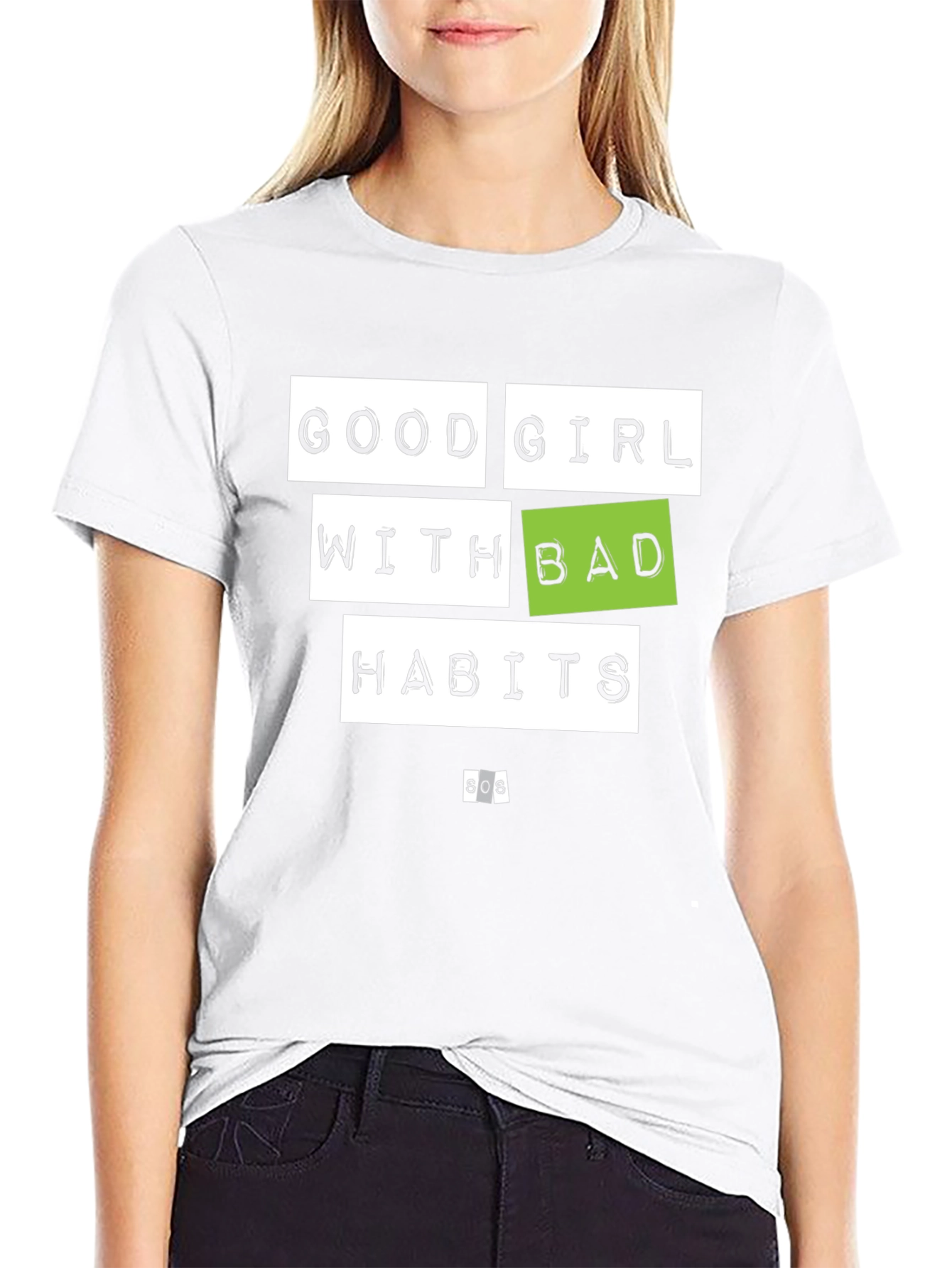 Good Girl Bad Habits Black Graphic T-Shirt