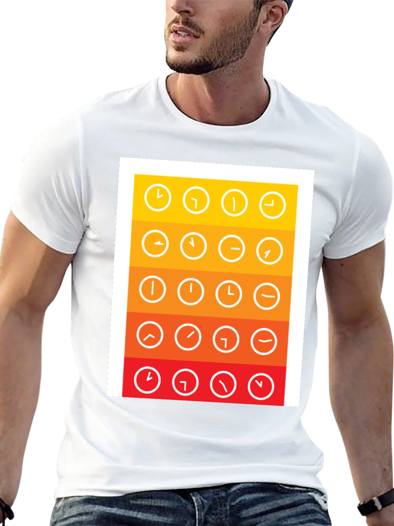 Clock Arrow Graphic Tee - Stylish Time Design