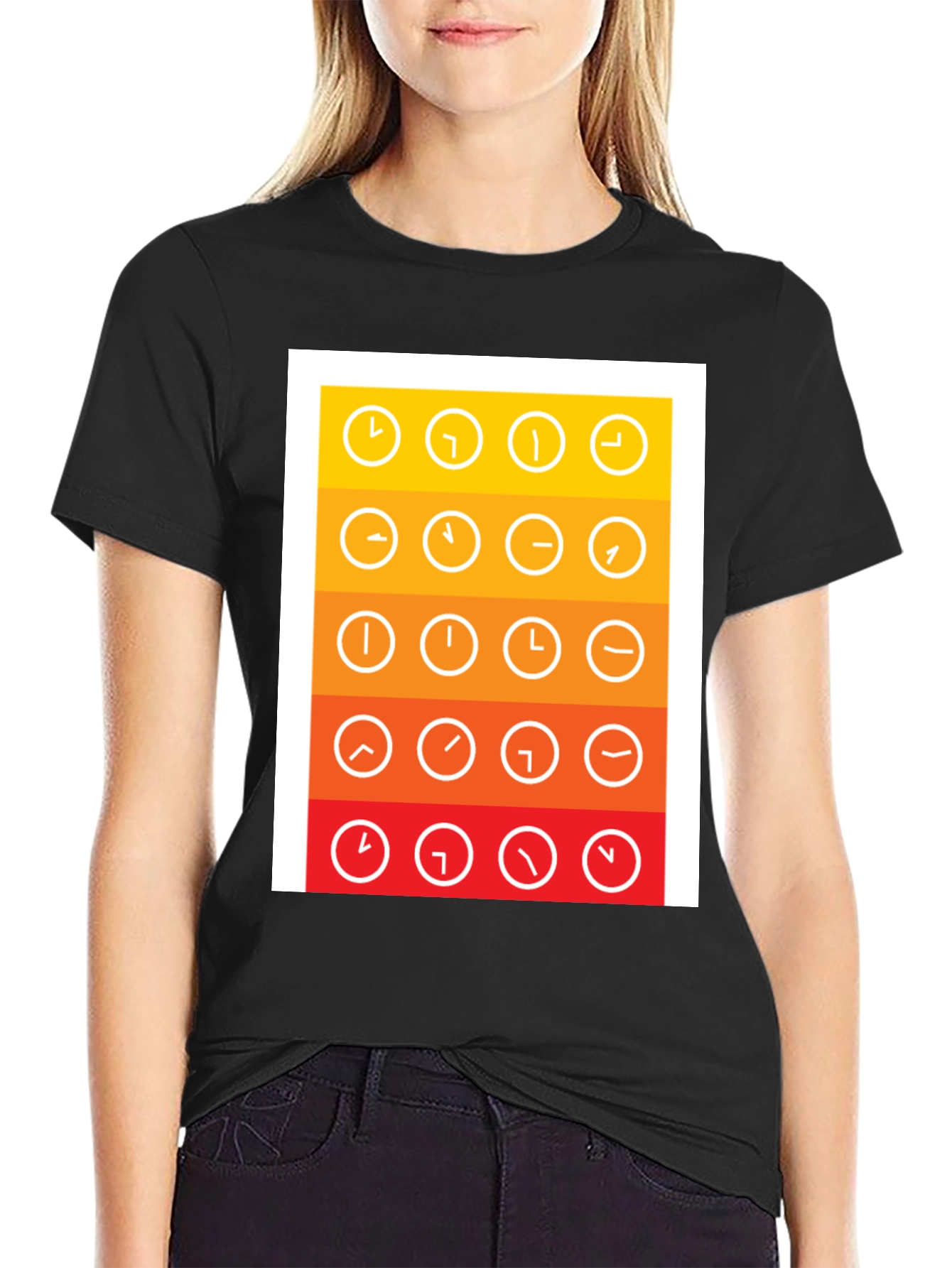 Clock Arrow Graphic Tee - Stylish Time Design