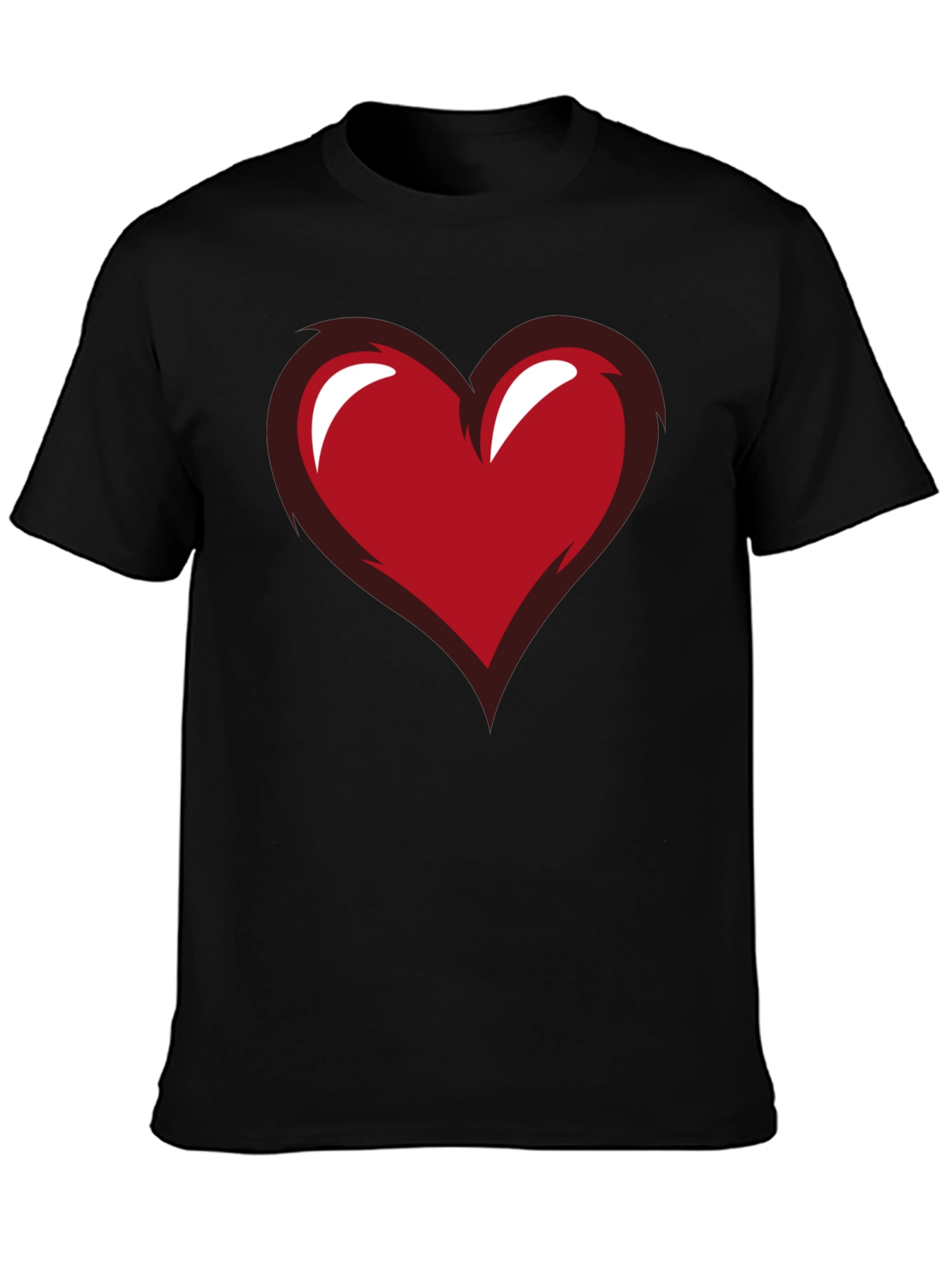 Heart Graphic Black Tee - Stylish Casual Wear