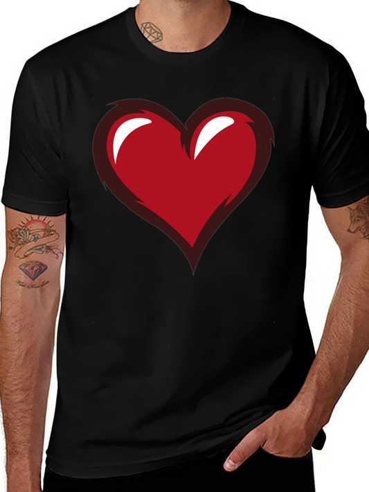 Heart Graphic Black Tee - Stylish Casual Wear