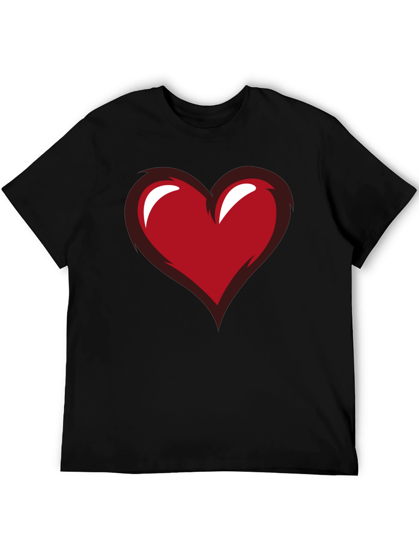 Heart Graphic Black Tee - Stylish Casual Wear