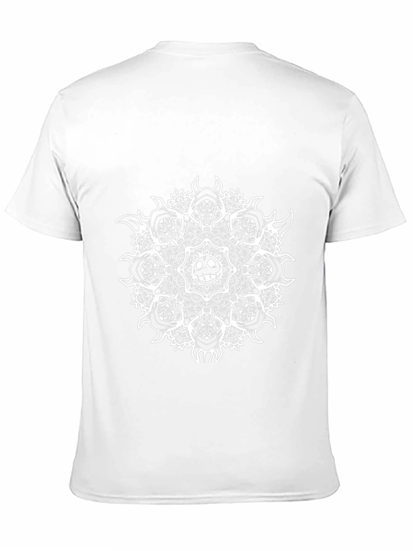 Black T-Shirt with Grin Mandala Design