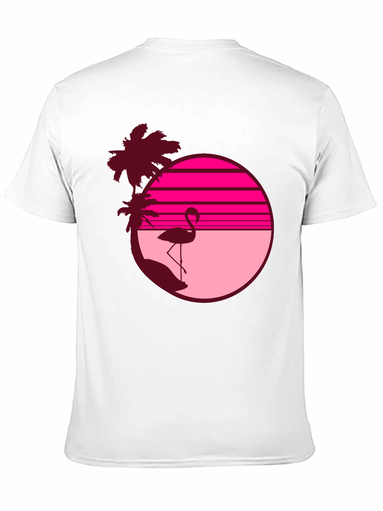 Retro Flamingo T-Shirt - Sunset Beach Design