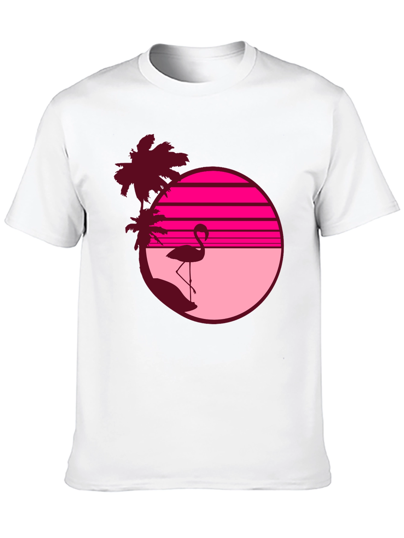Retro Flamingo T-Shirt - Sunset Beach Design