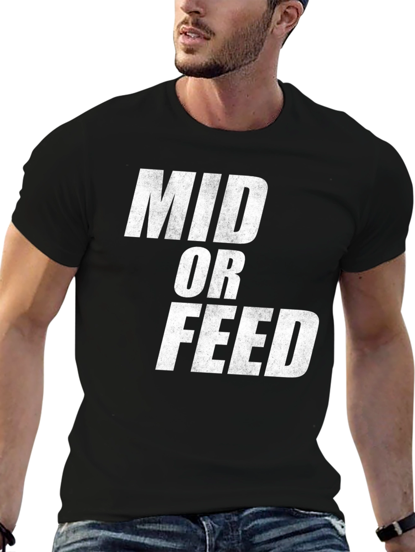 Mid or Feed Black Graphic Tee