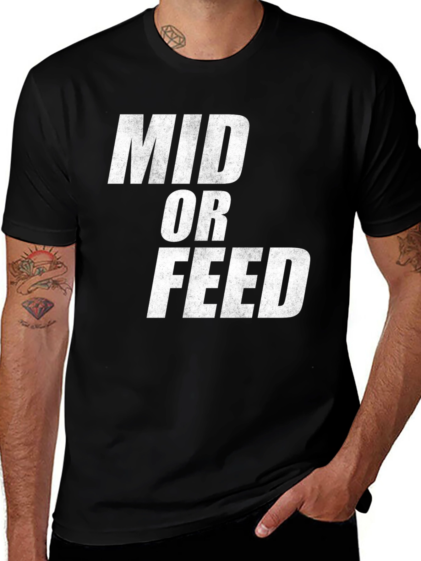 Mid or Feed Black Graphic Tee