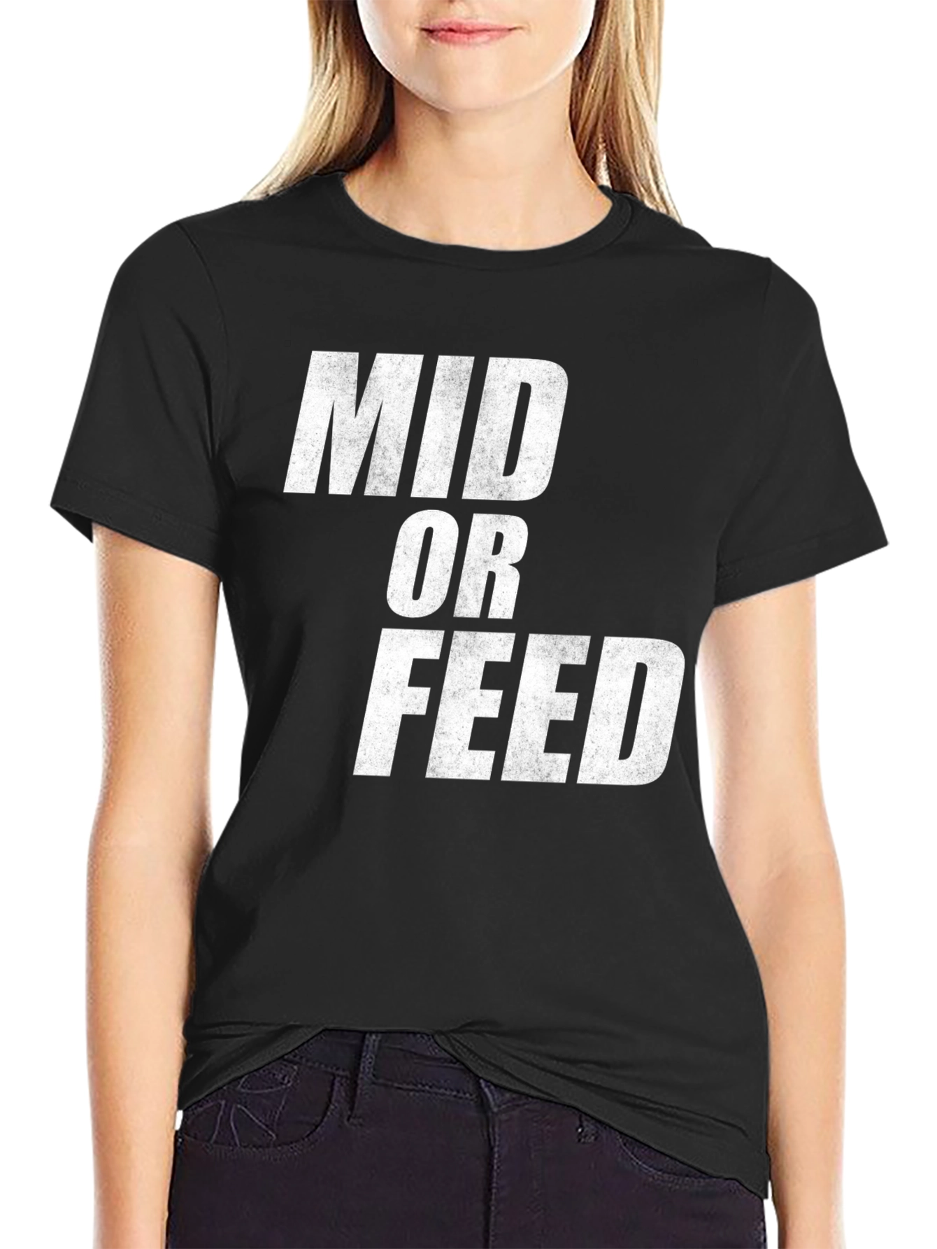 Mid or Feed Black Graphic Tee