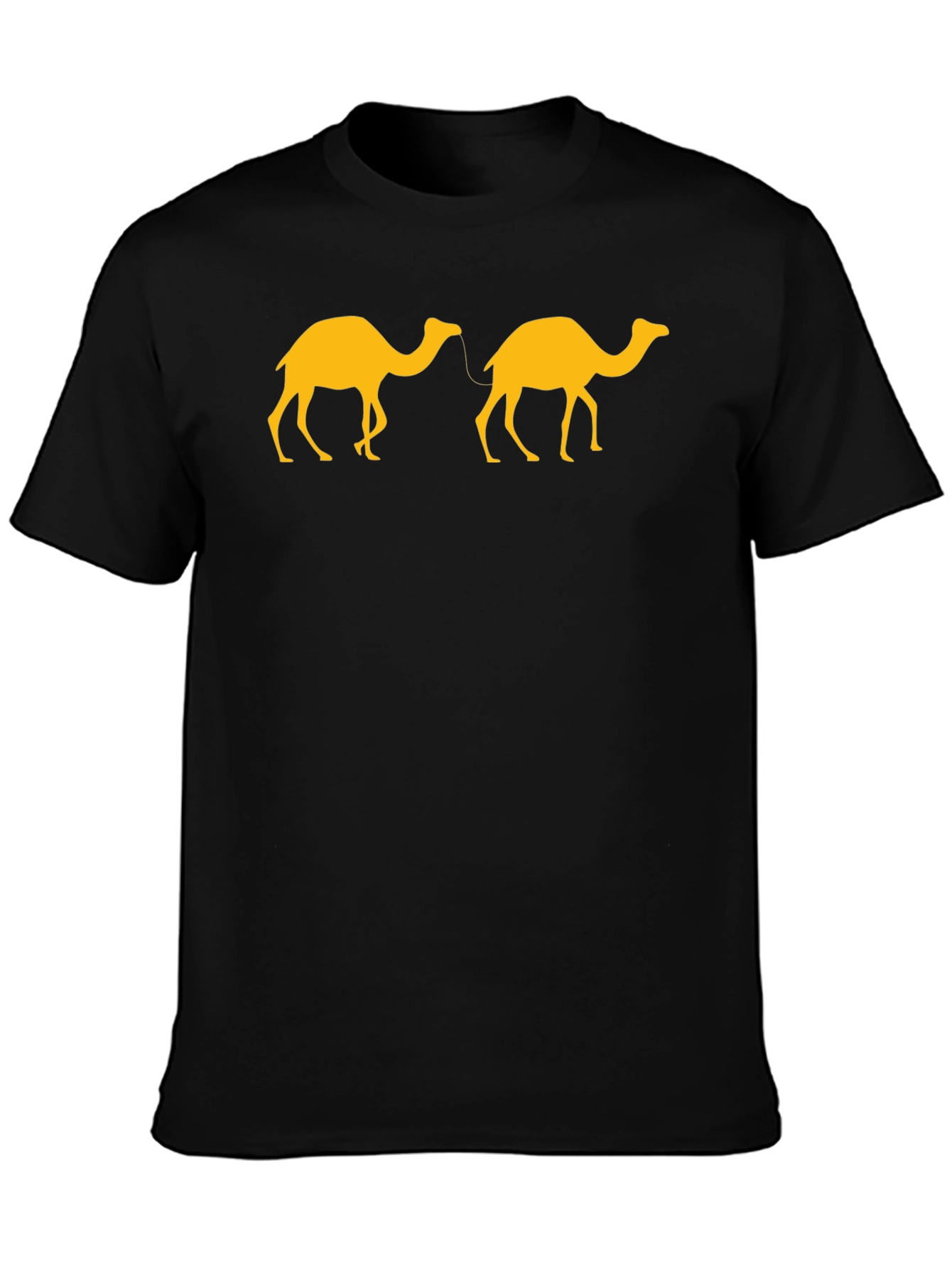 Two Camels Graphic Tee - Black Casual T-Shirt