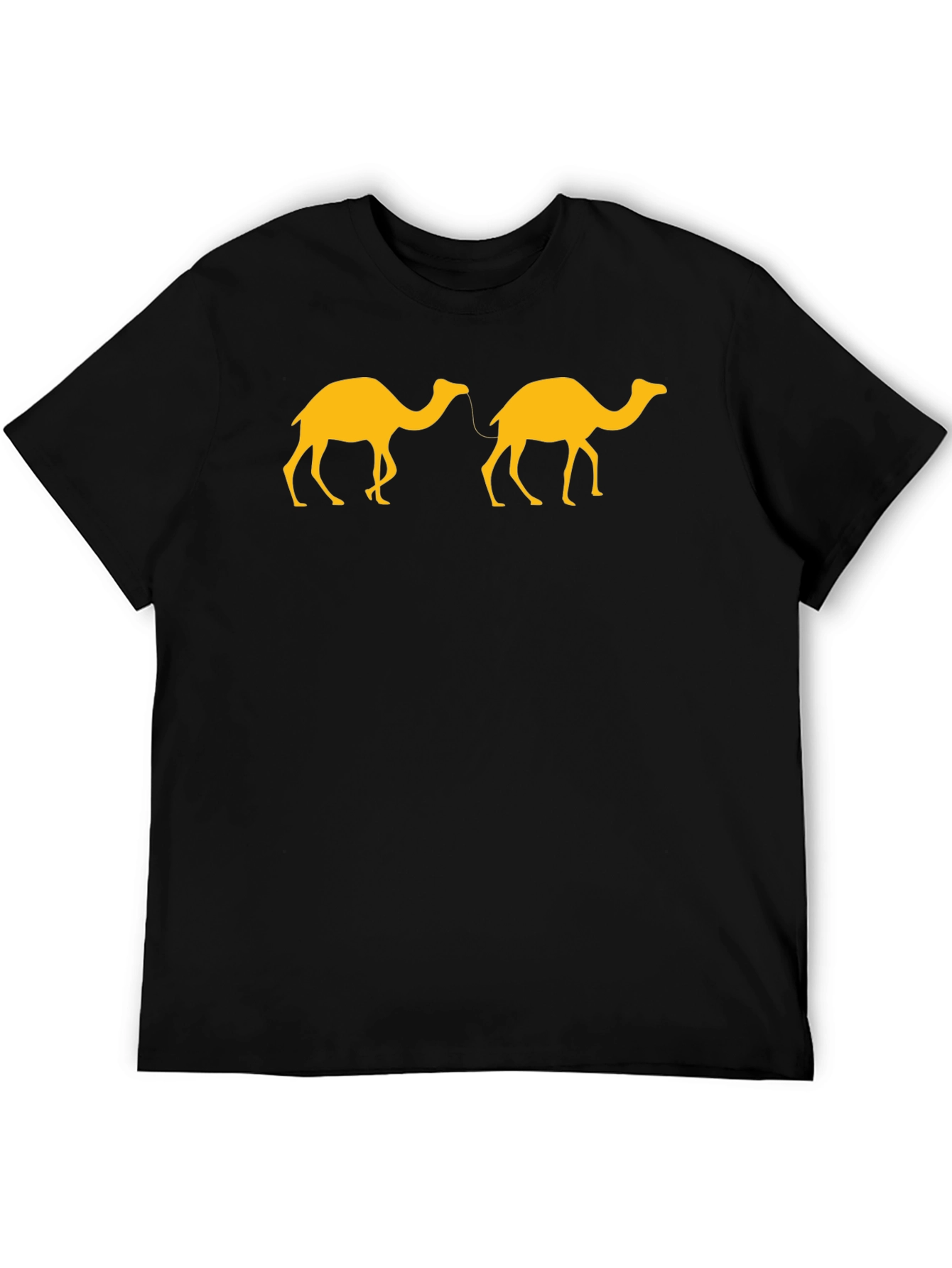 Two Camels Graphic Tee - Black Casual T-Shirt