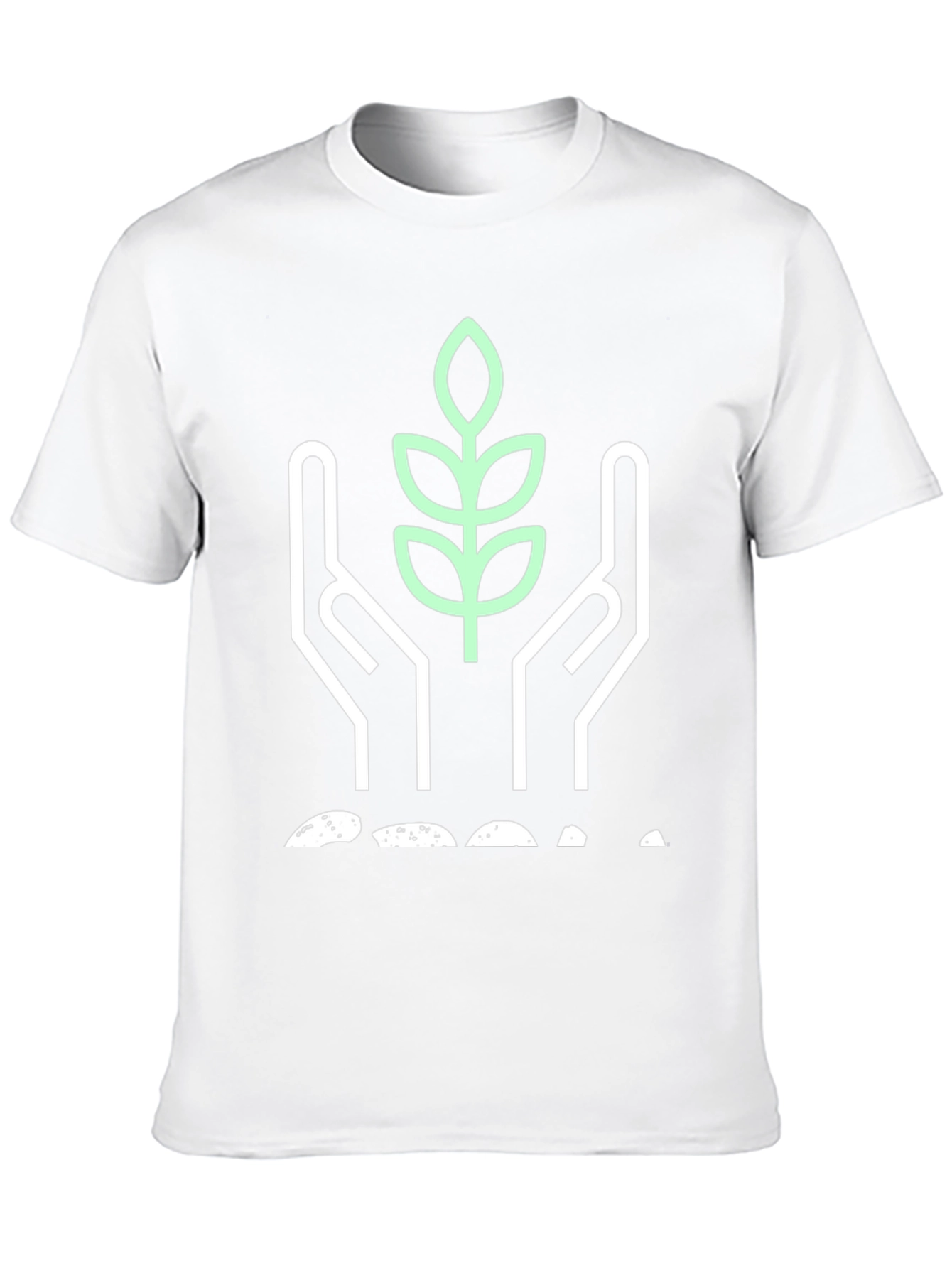 Eco-Friendly Black T-Shirt with Plant Graphic