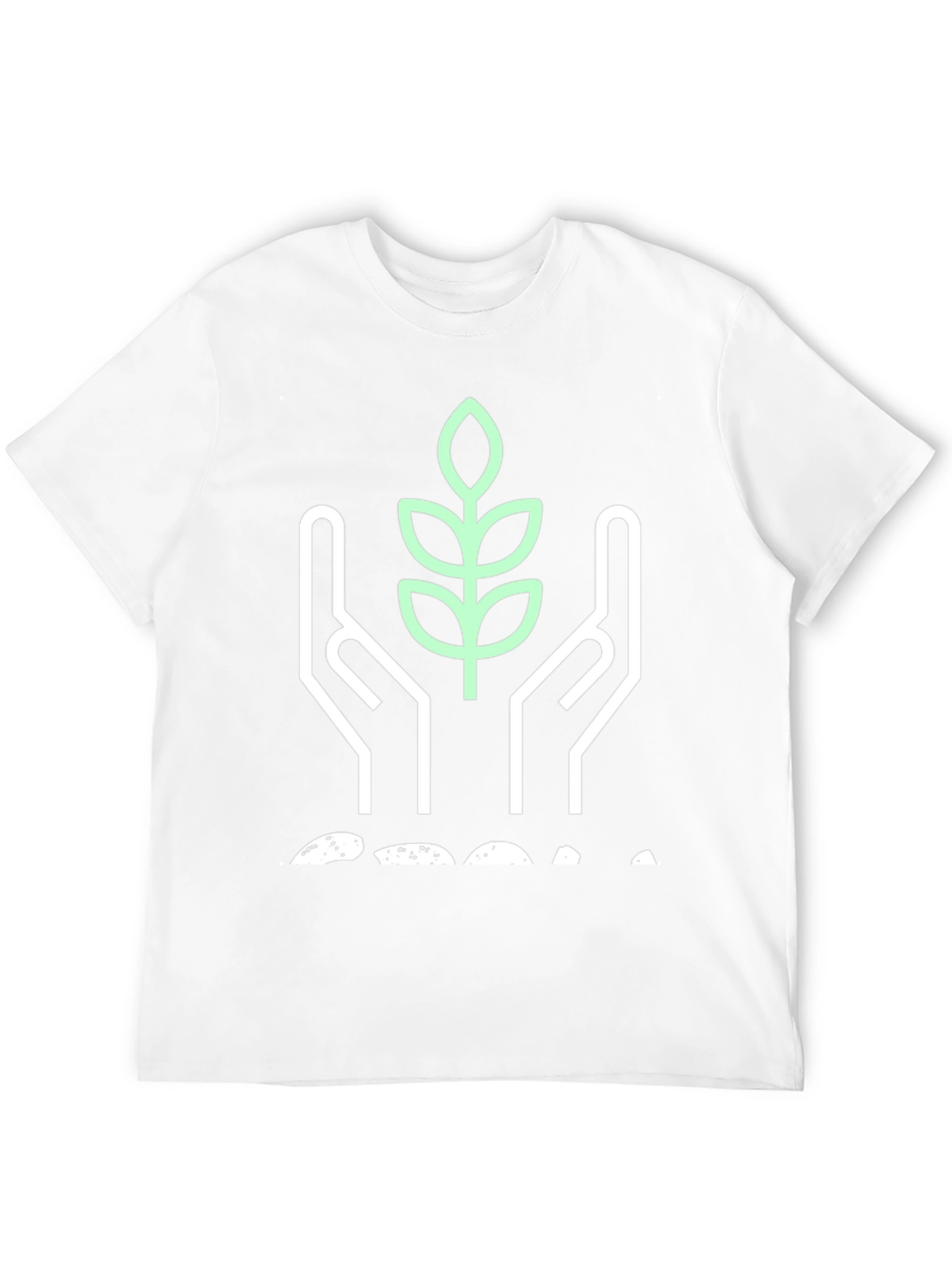 Eco-Friendly Black T-Shirt with Plant Graphic