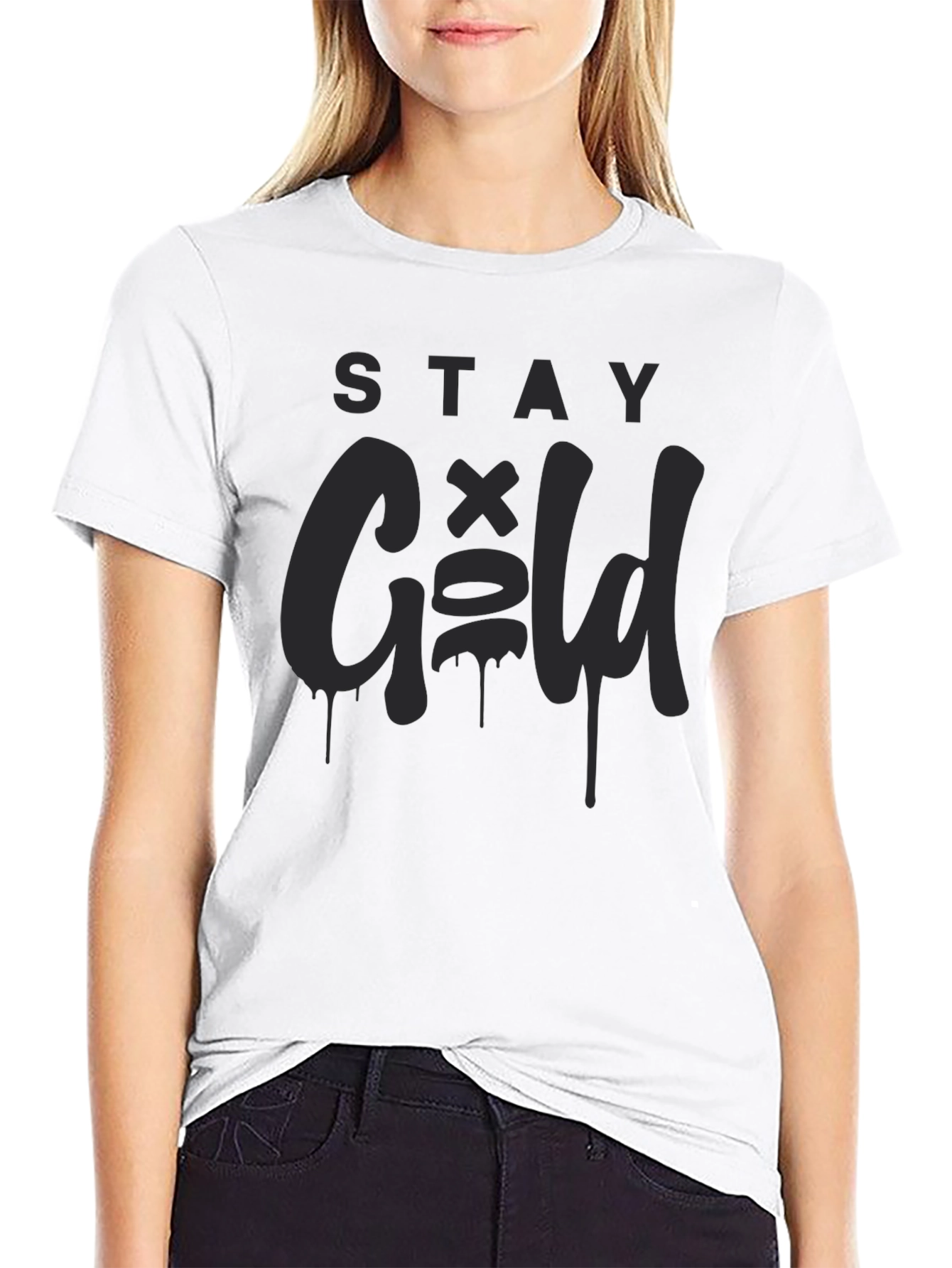 Stay Gold Black Graphic Tee