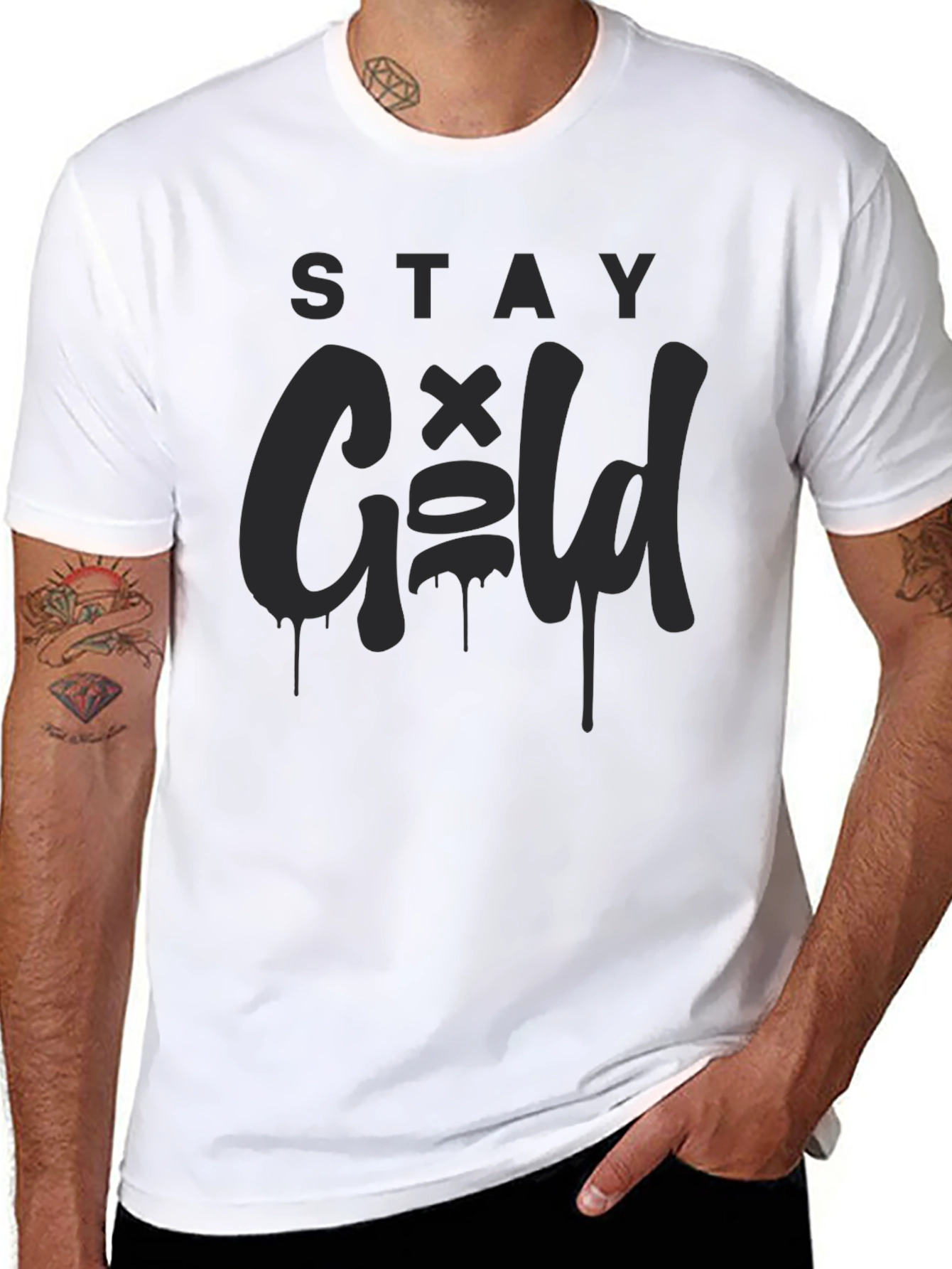 Stay Gold Black Graphic Tee