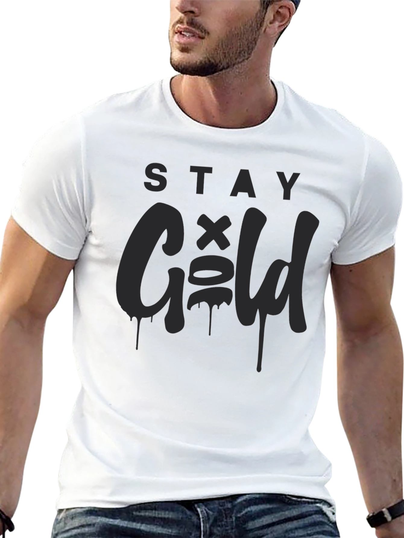 Stay Gold Black Graphic Tee