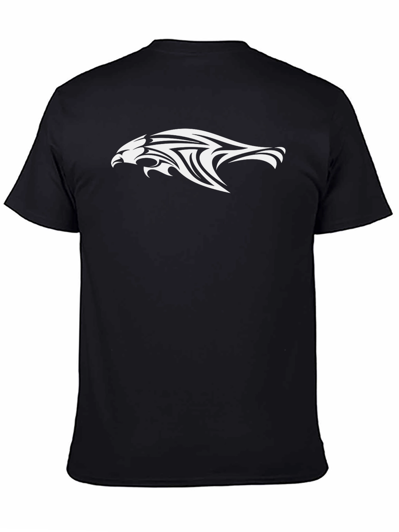 Mens Black T-Shirt with Eagle Tribal Design