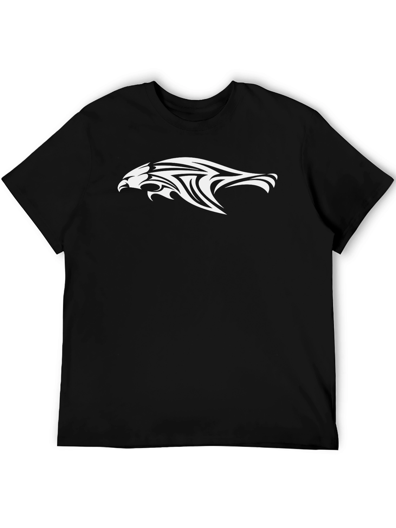 Mens Black T-Shirt with Eagle Tribal Design