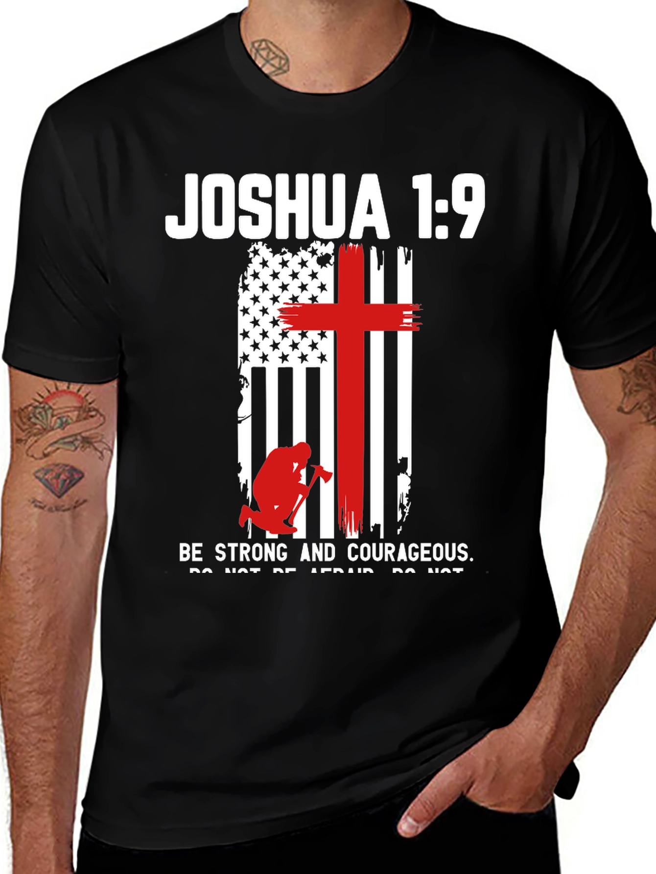 Joshua 1:9 Patriotic Christian T-Shirt