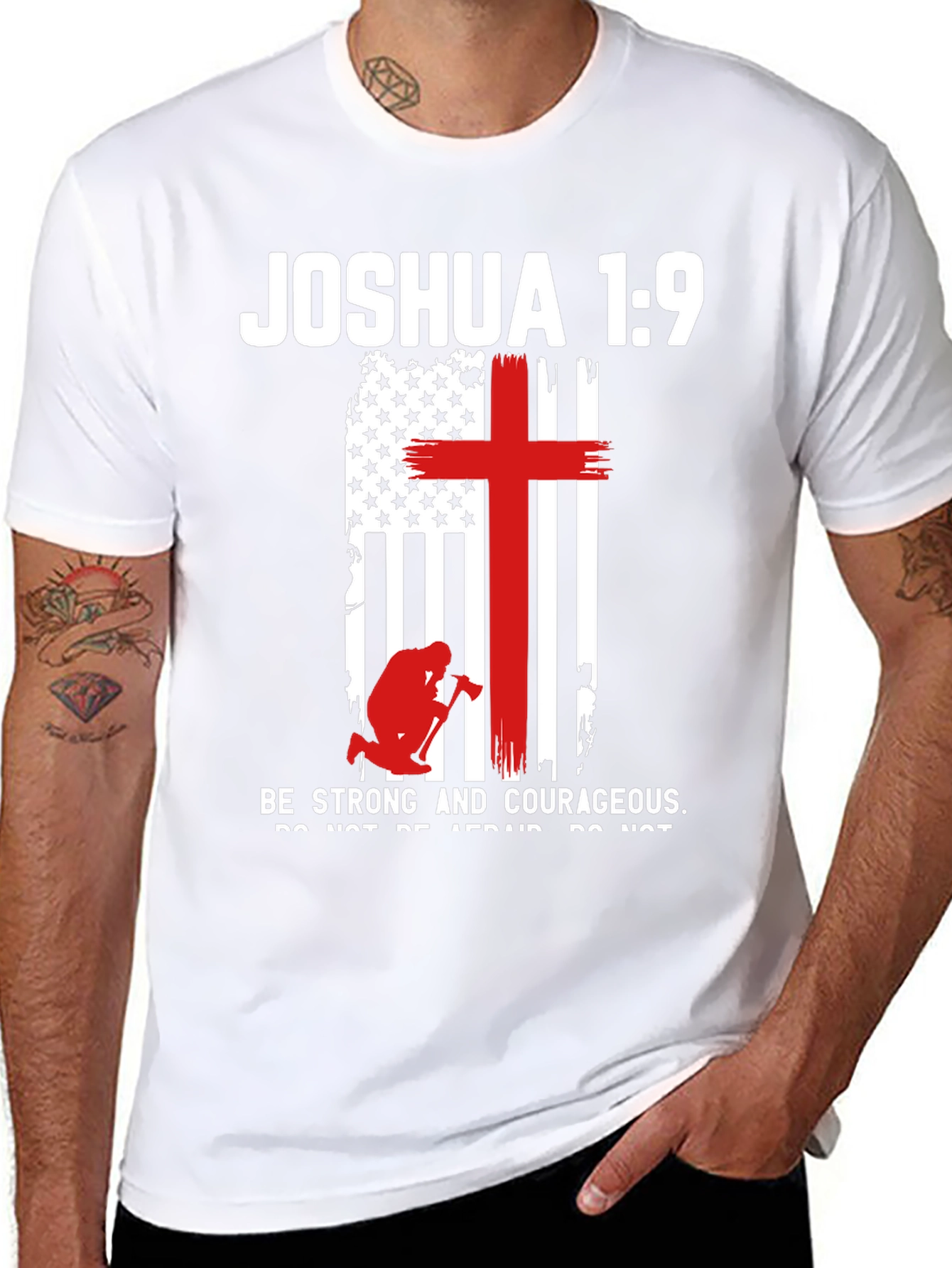 Joshua 1:9 Patriotic Christian T-Shirt