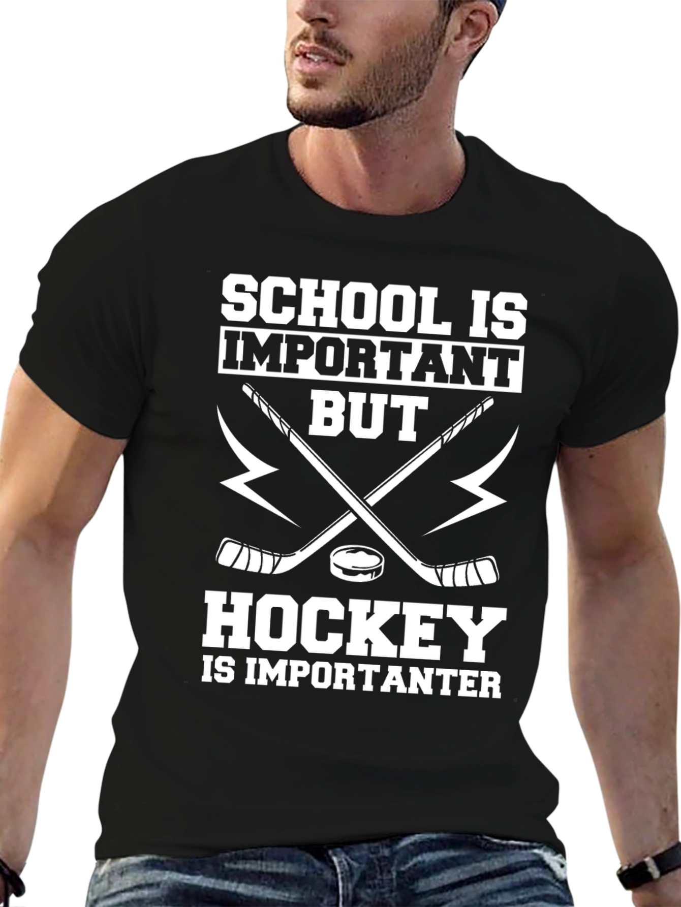School vs. Hockey Funny T-Shirt