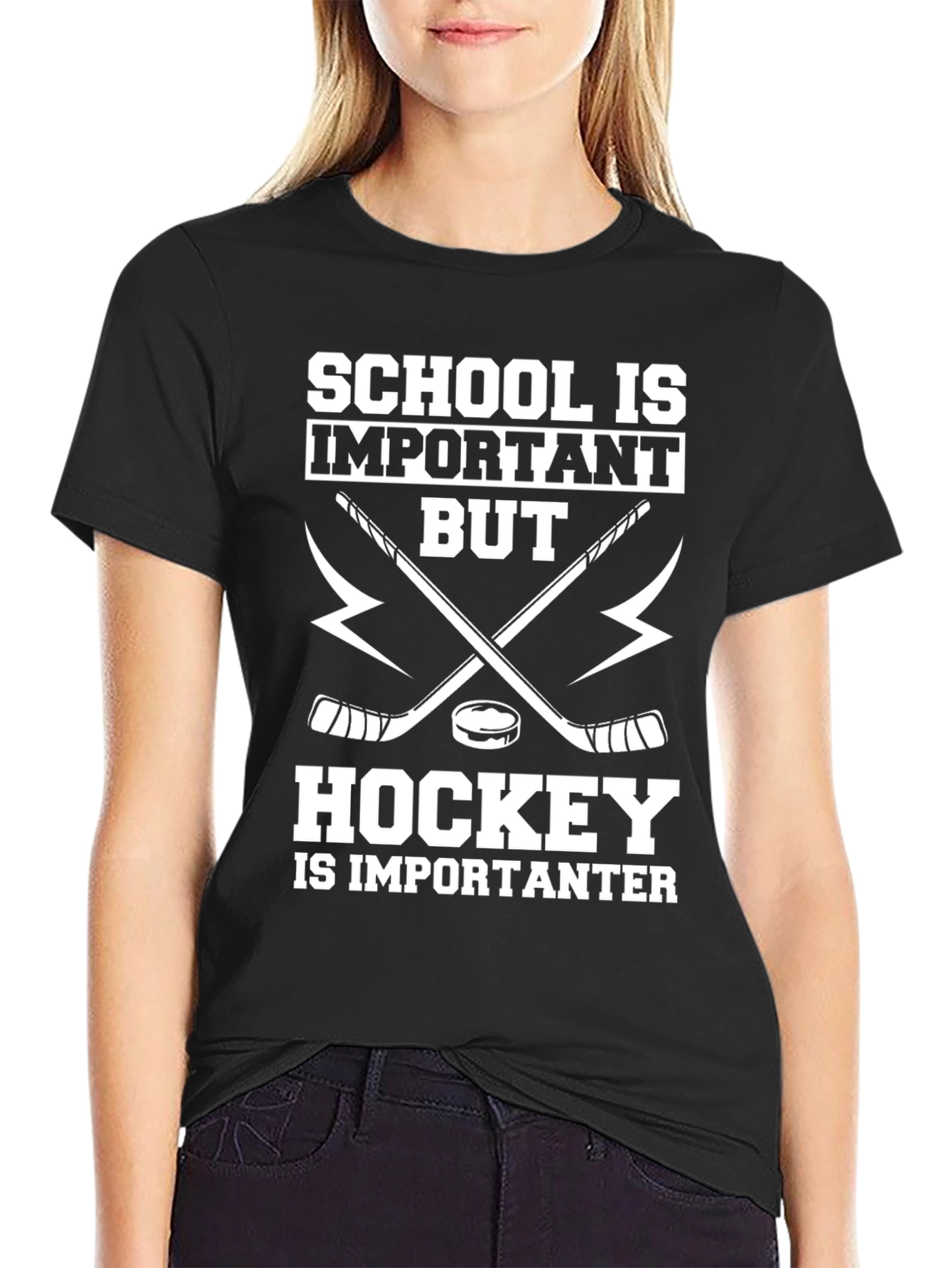 School vs. Hockey Funny T-Shirt