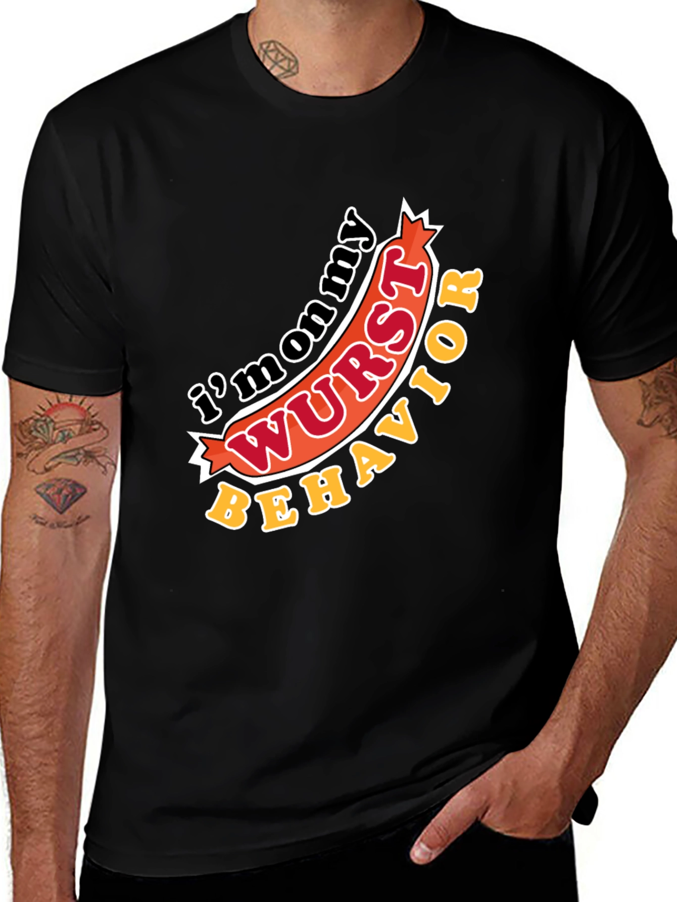 Funny Im on my Wurst Behavior Graphic T-Shirt