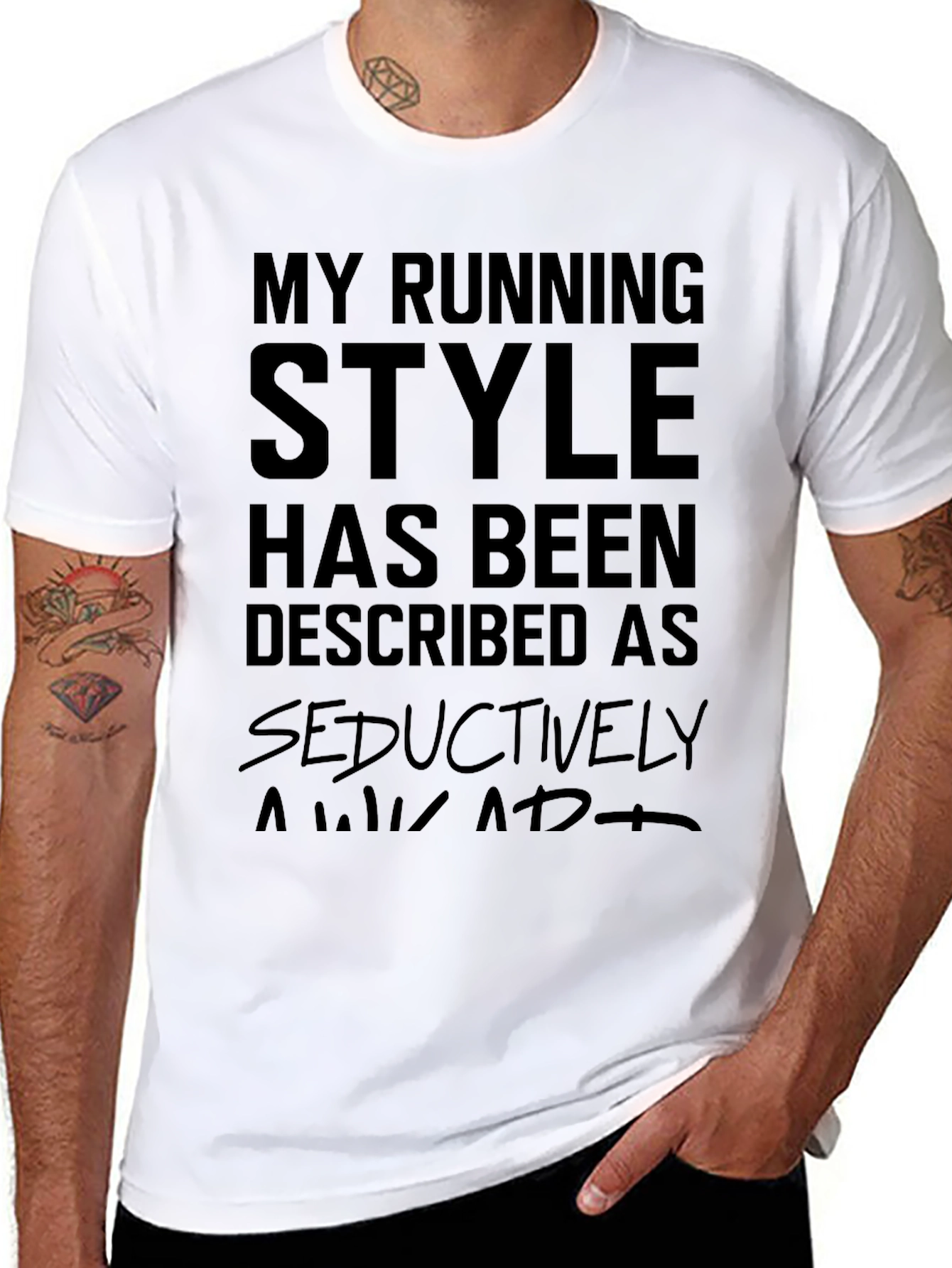 Seductively Awkward Running Style Graphic Tee