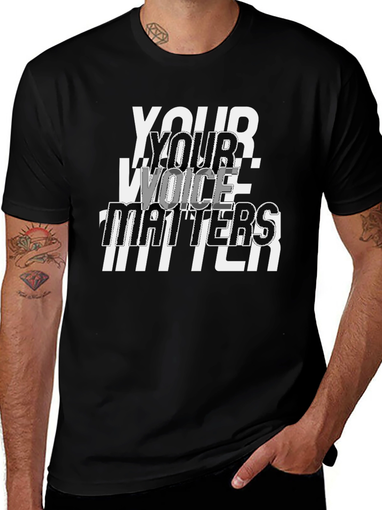 Your Voice Matters Graphic Tee - Black