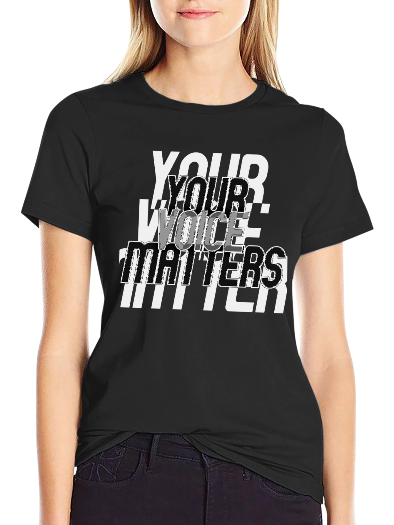 Your Voice Matters Graphic Tee - Black