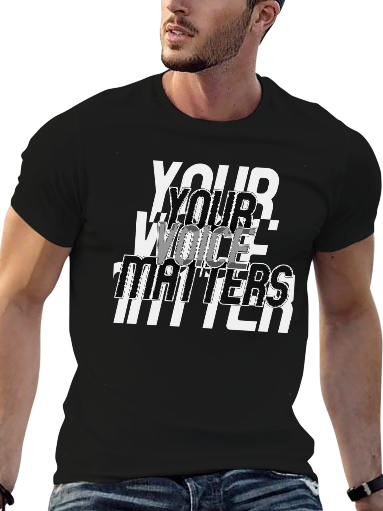 Your Voice Matters Graphic Tee - Black