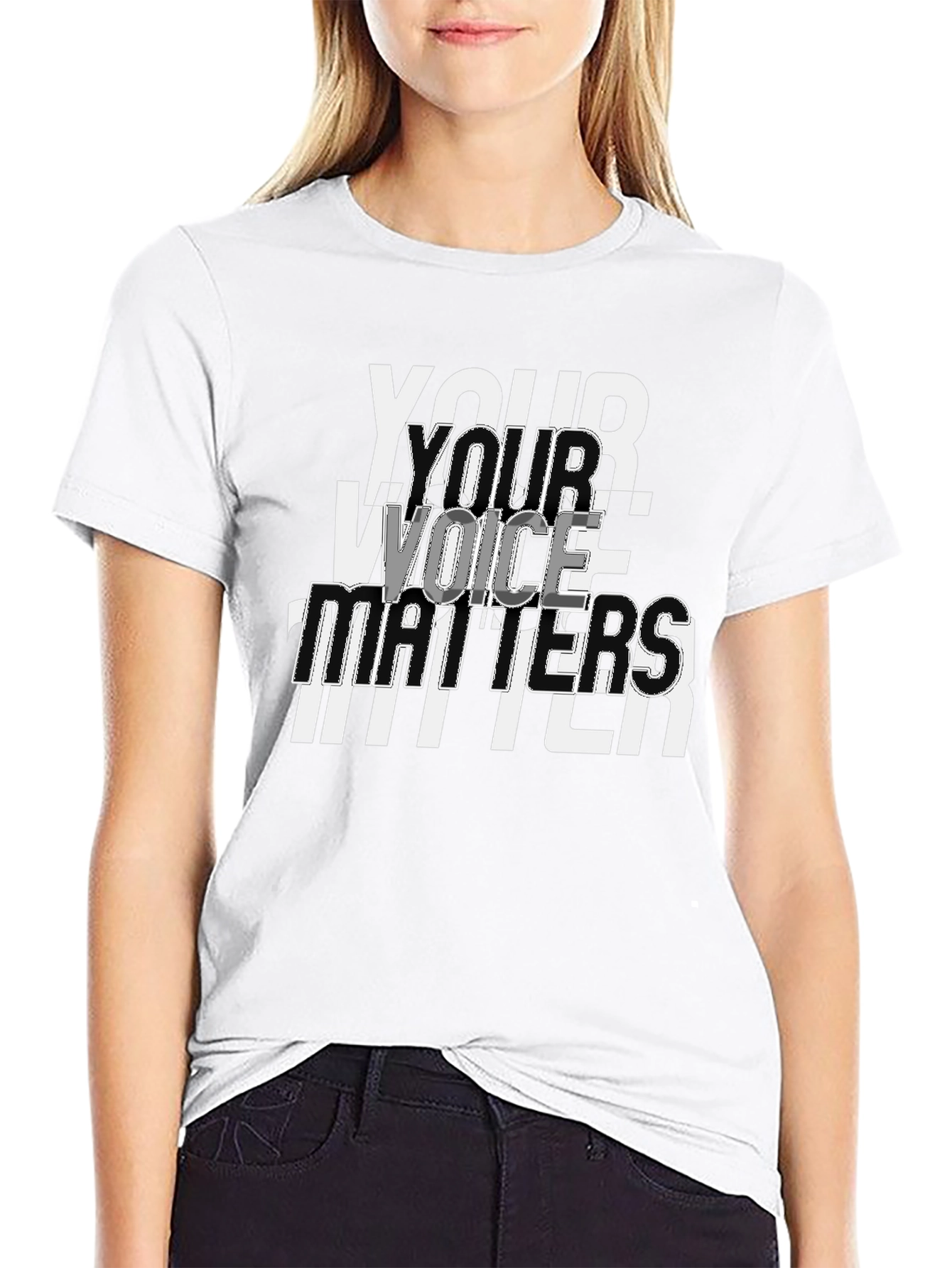 Your Voice Matters Graphic Tee - Black