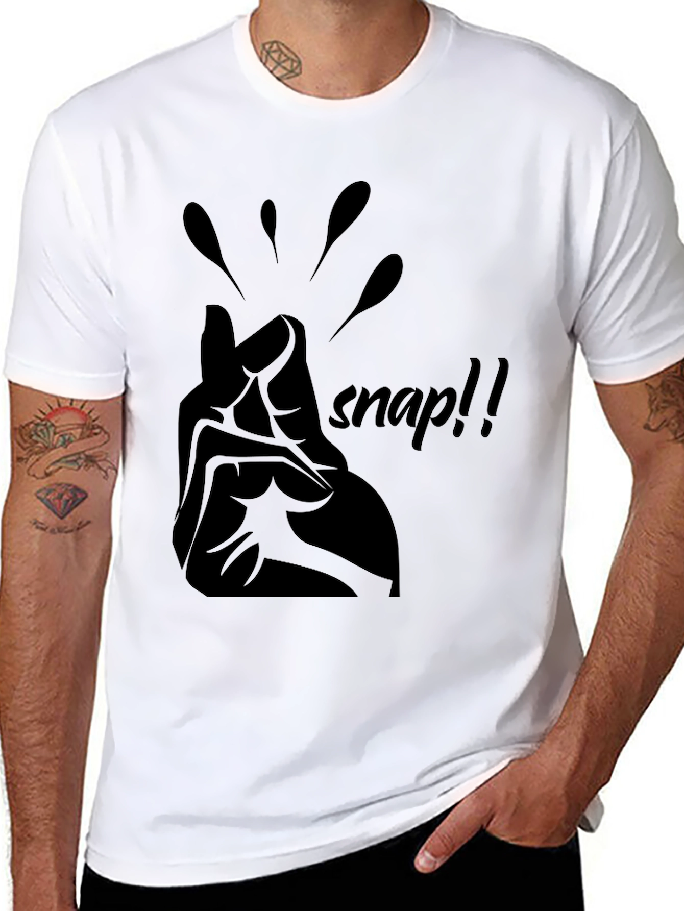 Black Snap!! Graphic Tee - Casual Style