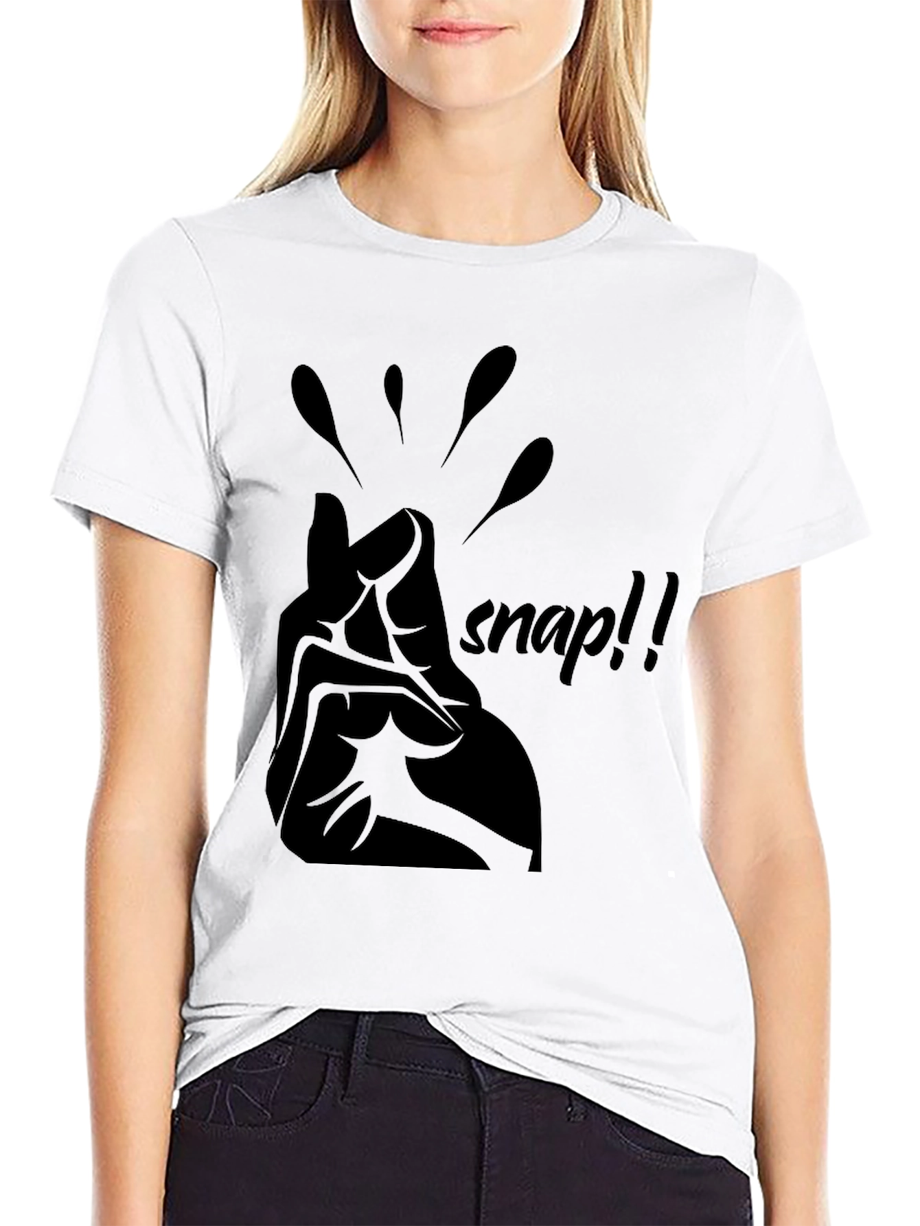 Black Snap!! Graphic Tee - Casual Style