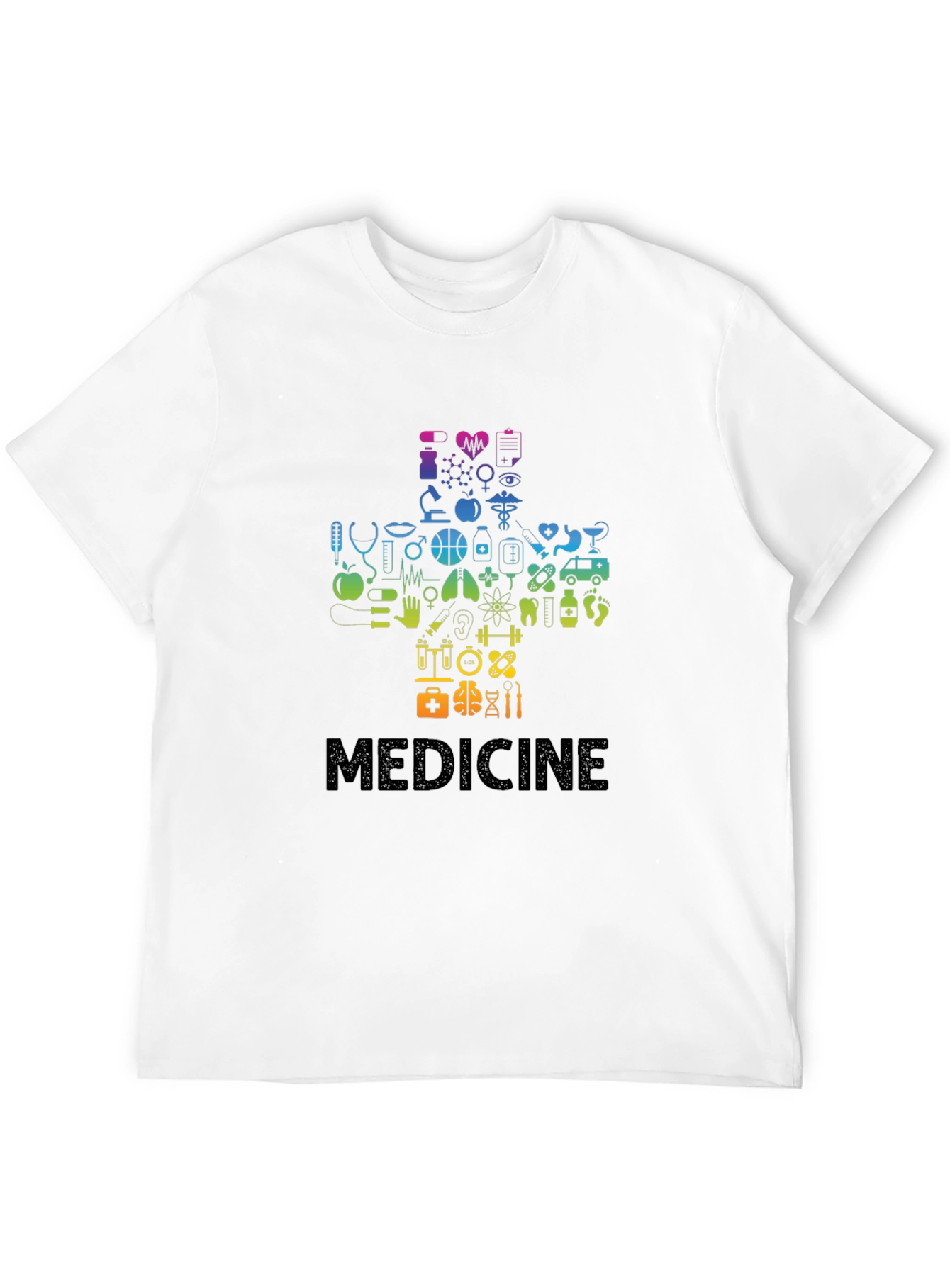 Medical Symbol Graphic Tee - Black Cotton Blend T-Shirt