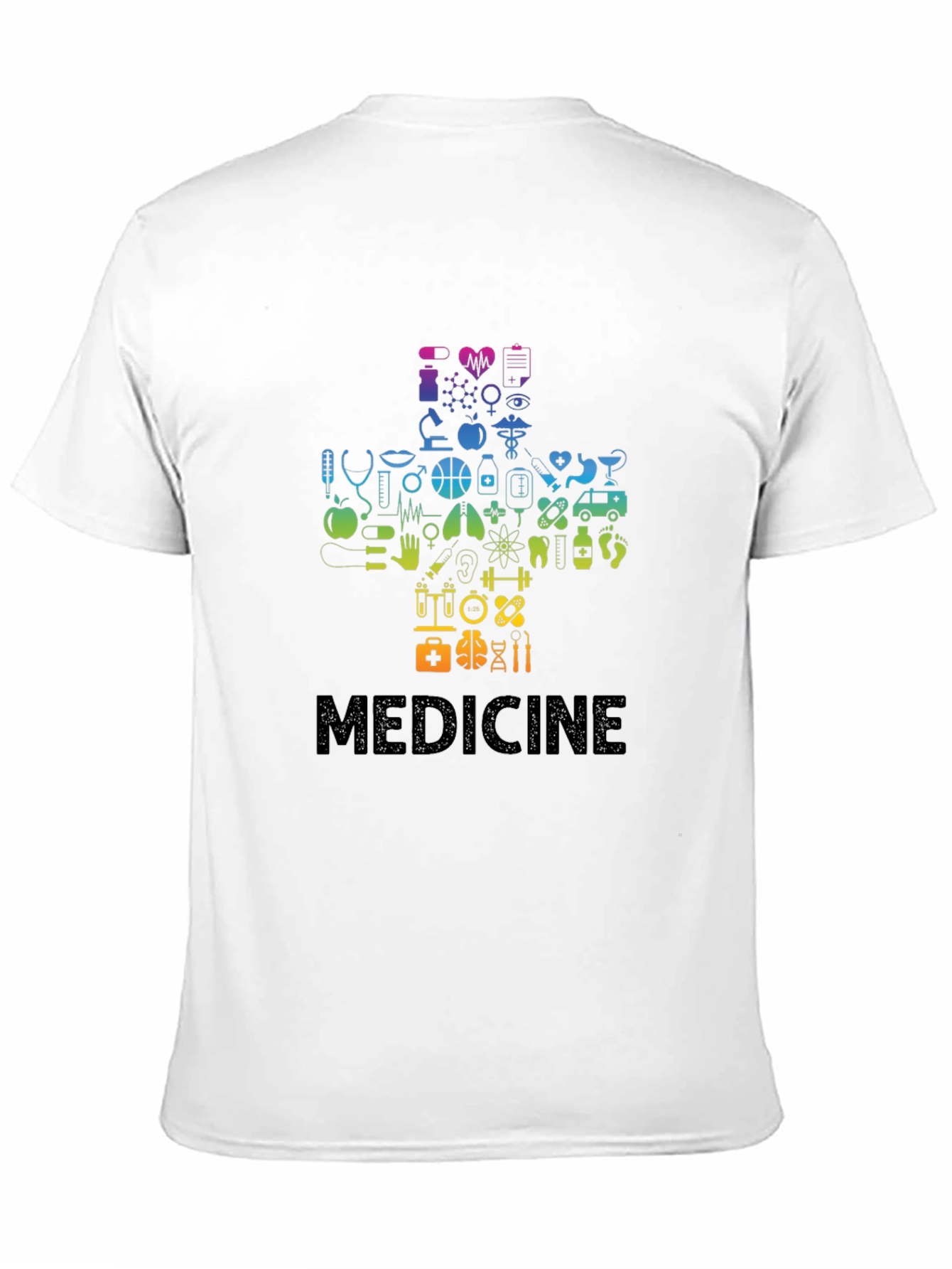 Medical Symbol Graphic Tee - Black Cotton Blend T-Shirt