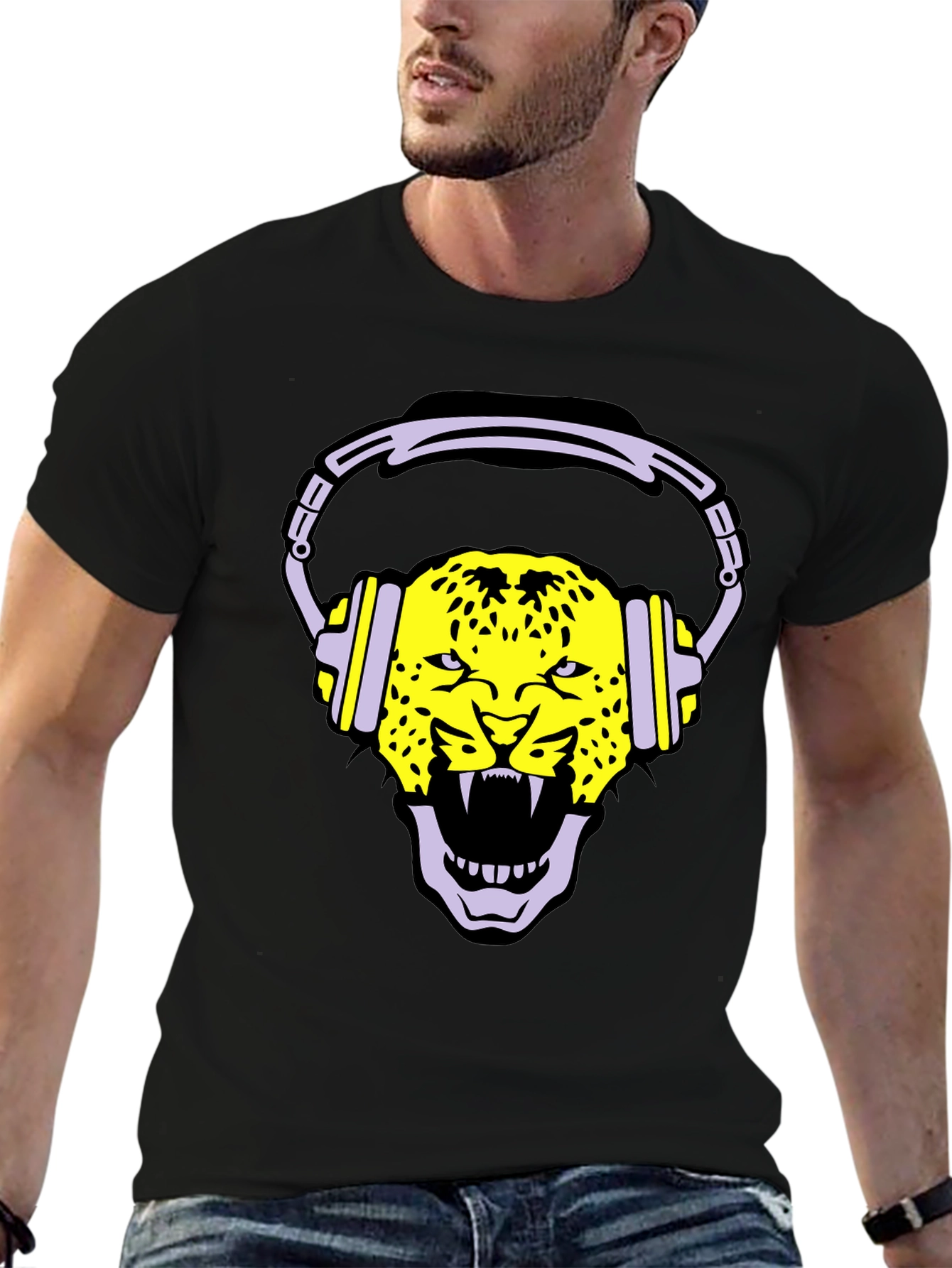 Leopard DJ Graphic Tee - Cool and Unique!
