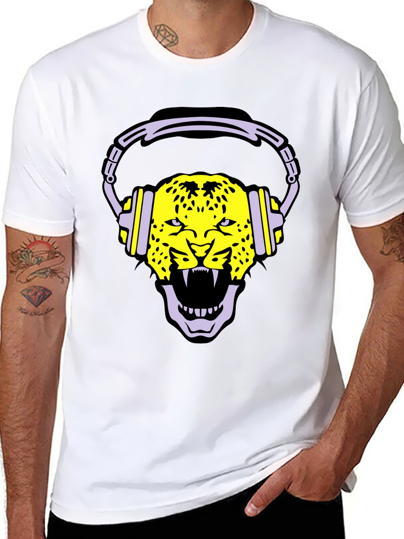 Leopard DJ Graphic Tee - Cool and Unique!