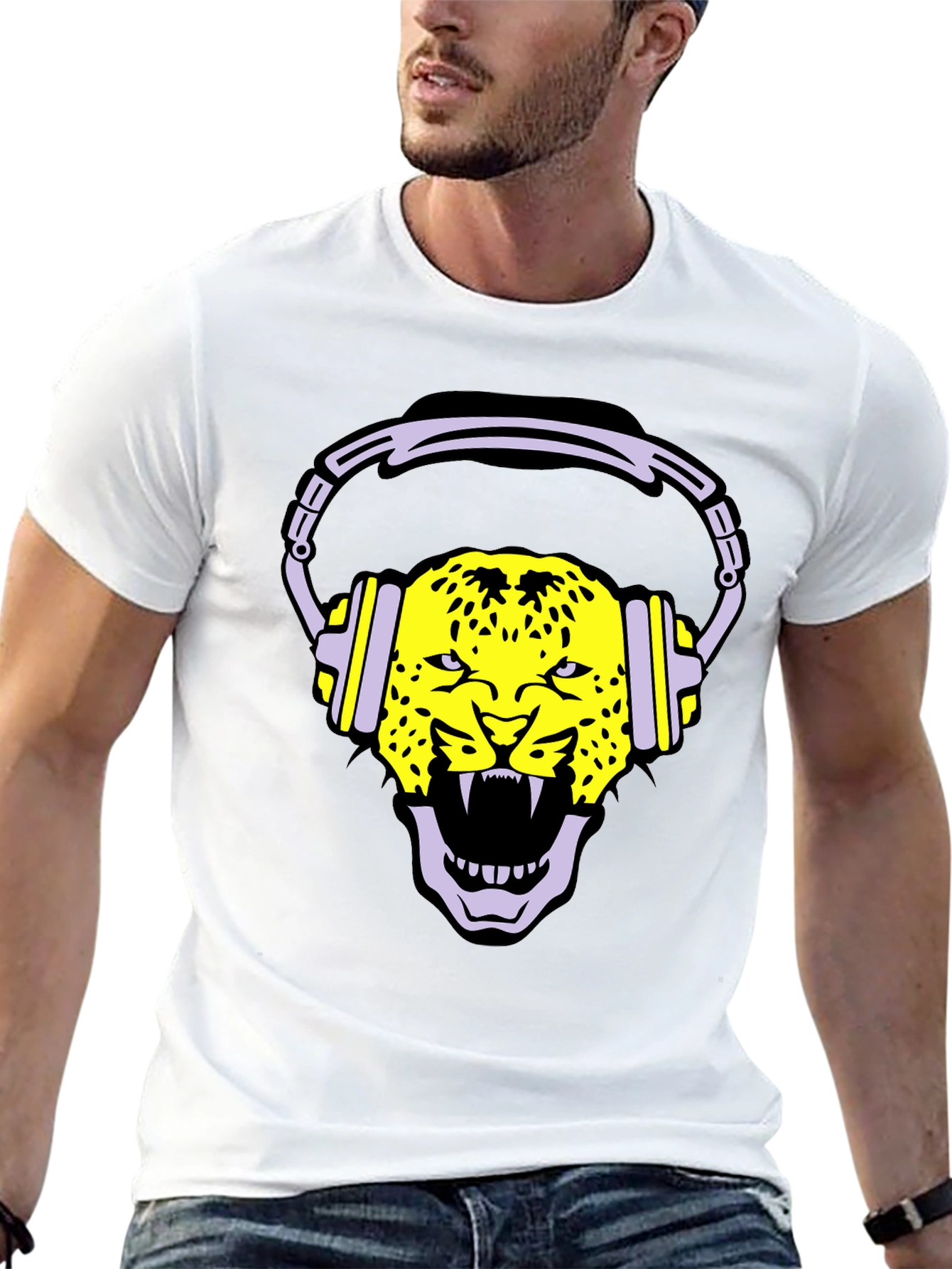 Leopard DJ Graphic Tee - Cool and Unique!