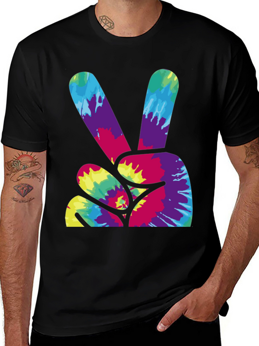 Peace Sign Tie Dye Graphic T-Shirt