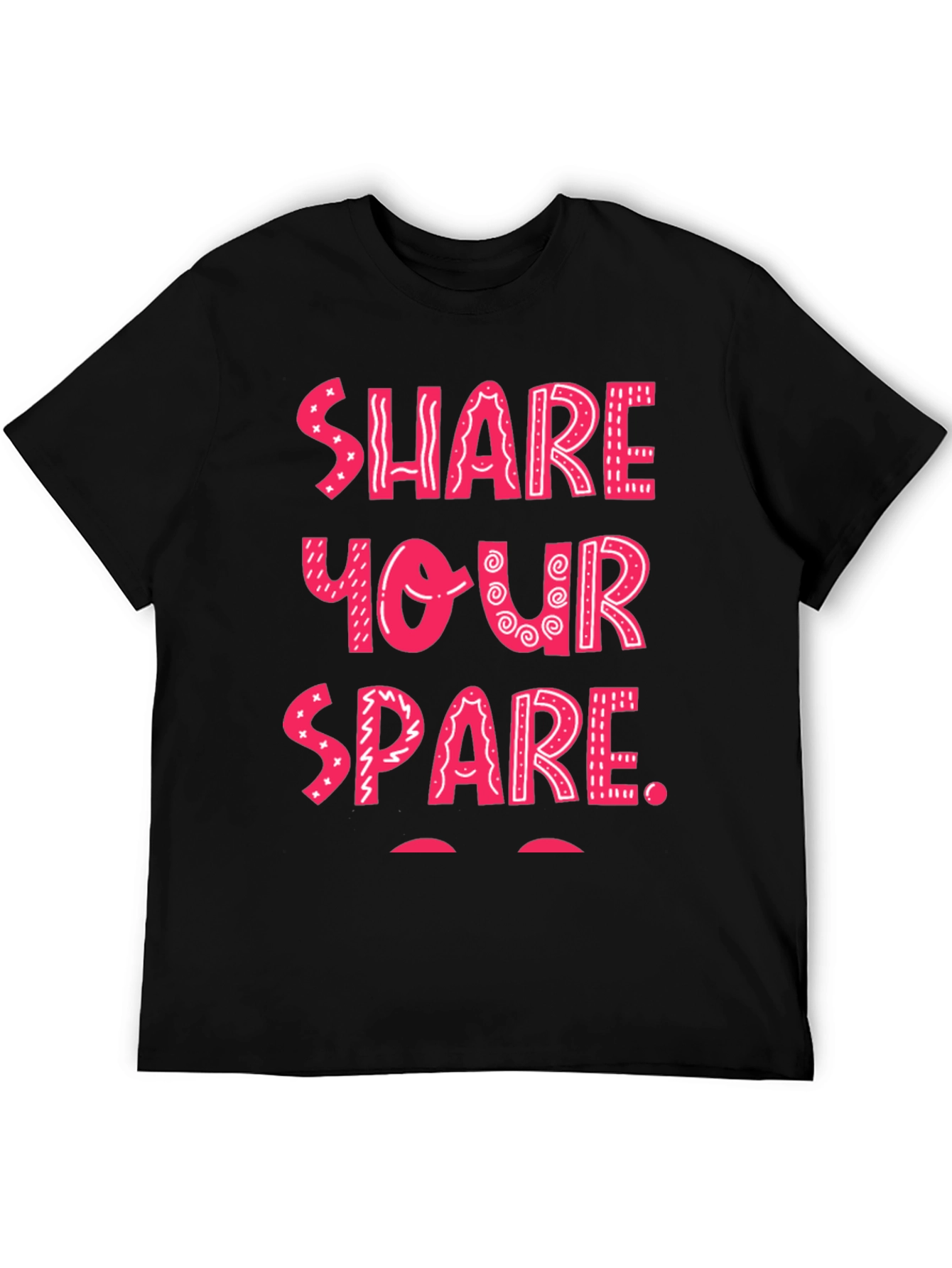 Share Your Spare Graphic Tee - Black Cotton