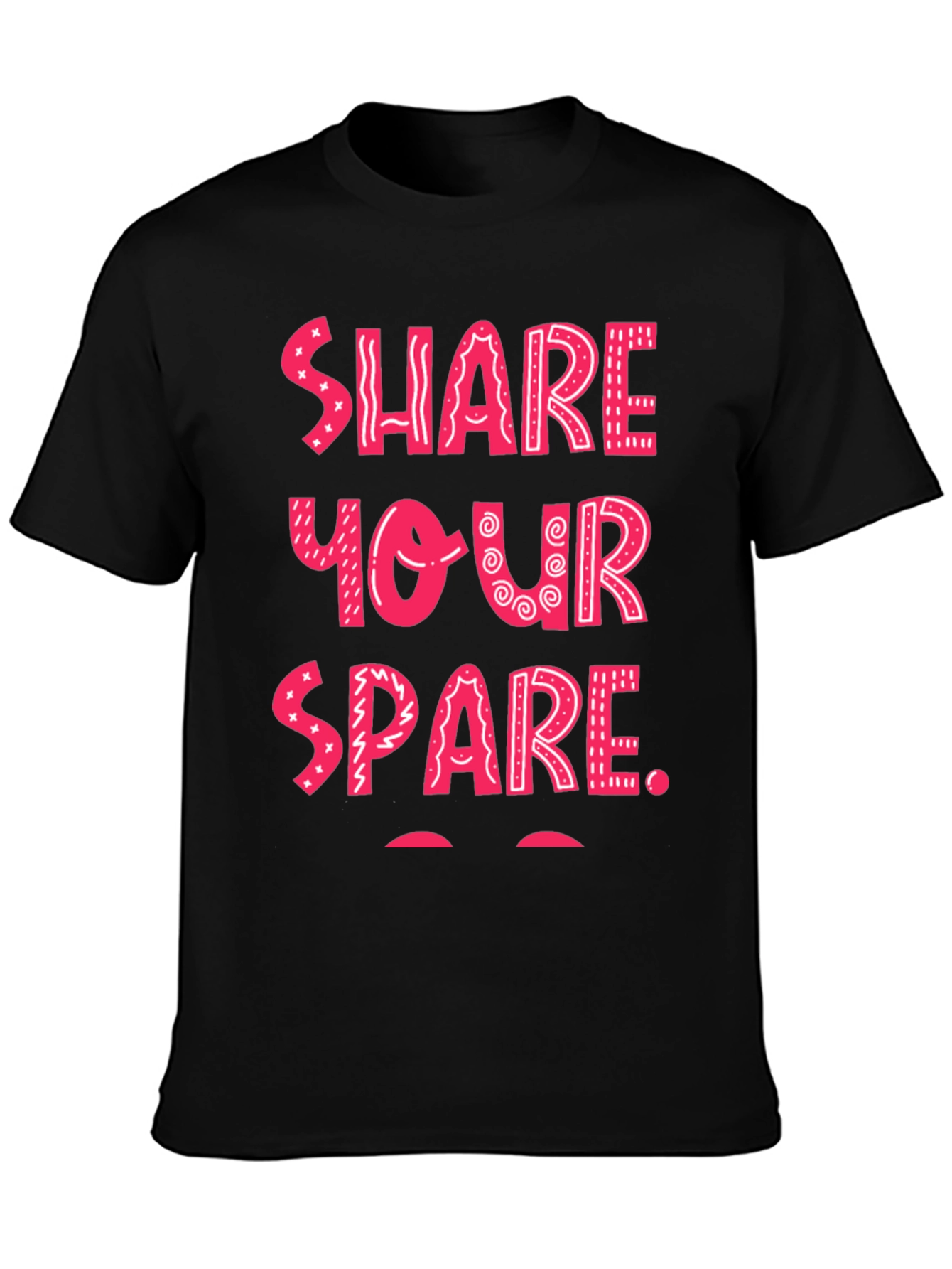 Share Your Spare Graphic Tee - Black Cotton