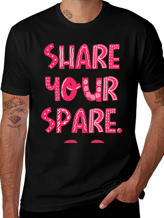 Share Your Spare Graphic Tee - Black Cotton
