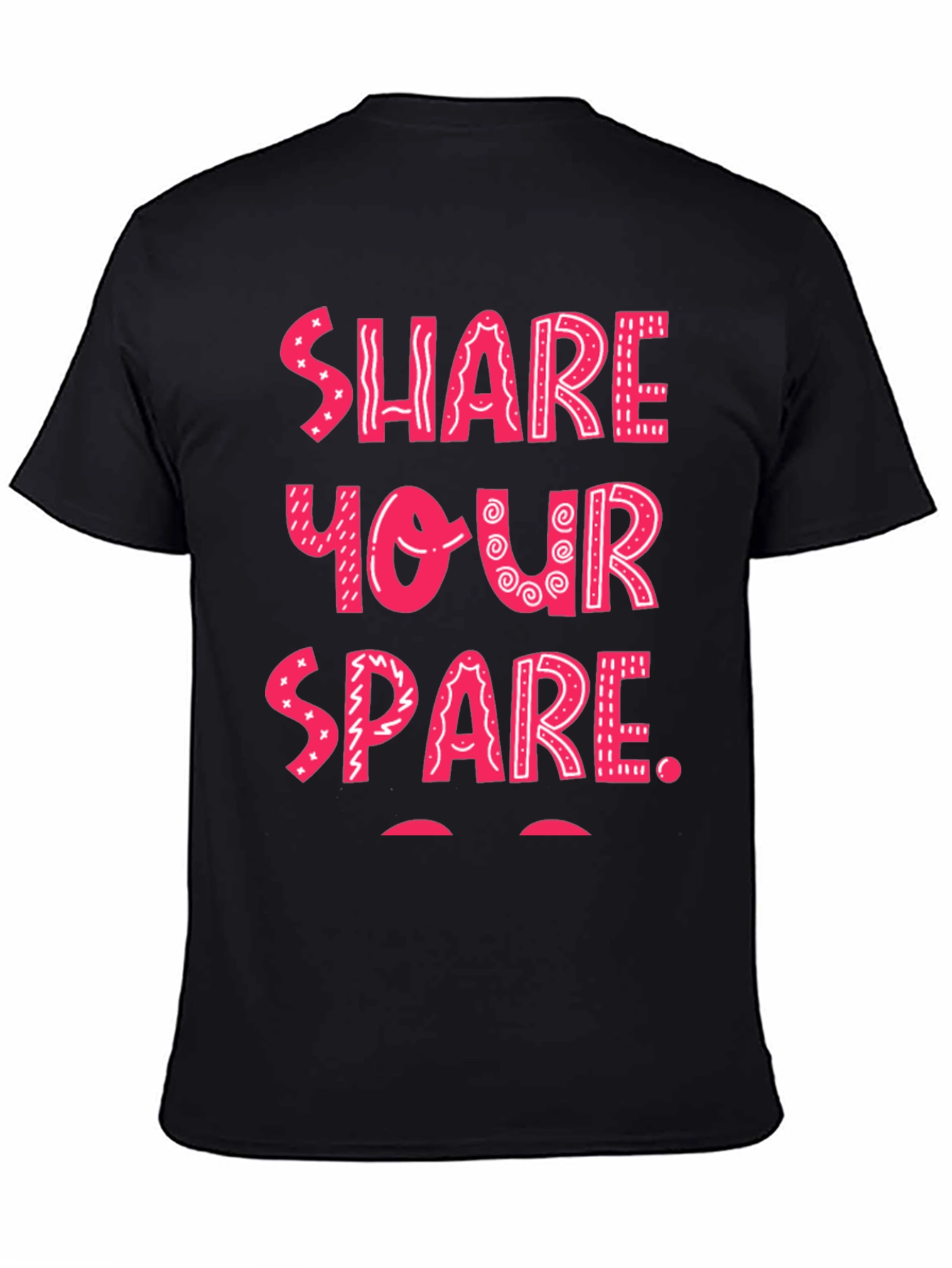 Share Your Spare Graphic Tee - Black Cotton