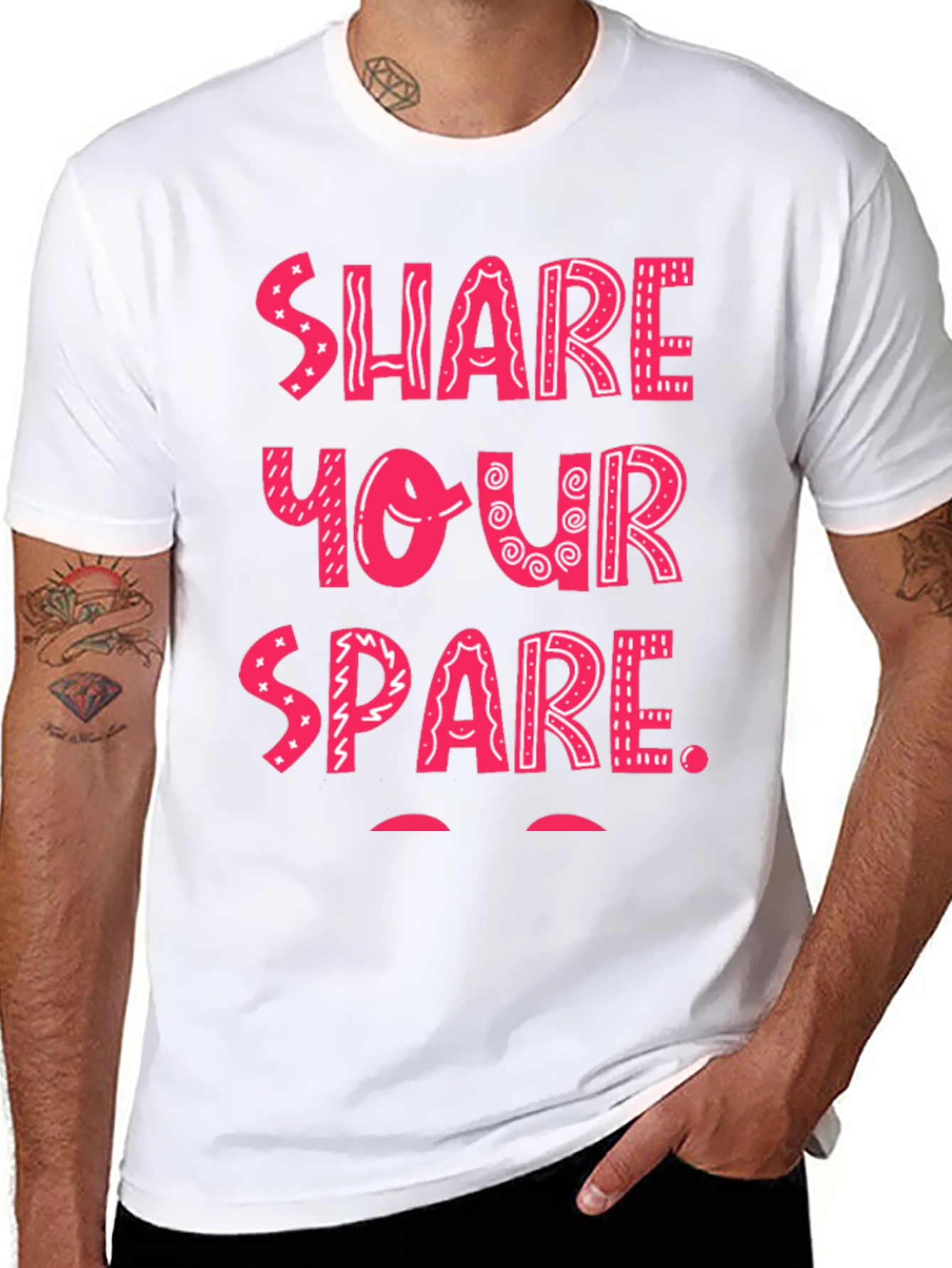 Share Your Spare Graphic Tee - Black Cotton